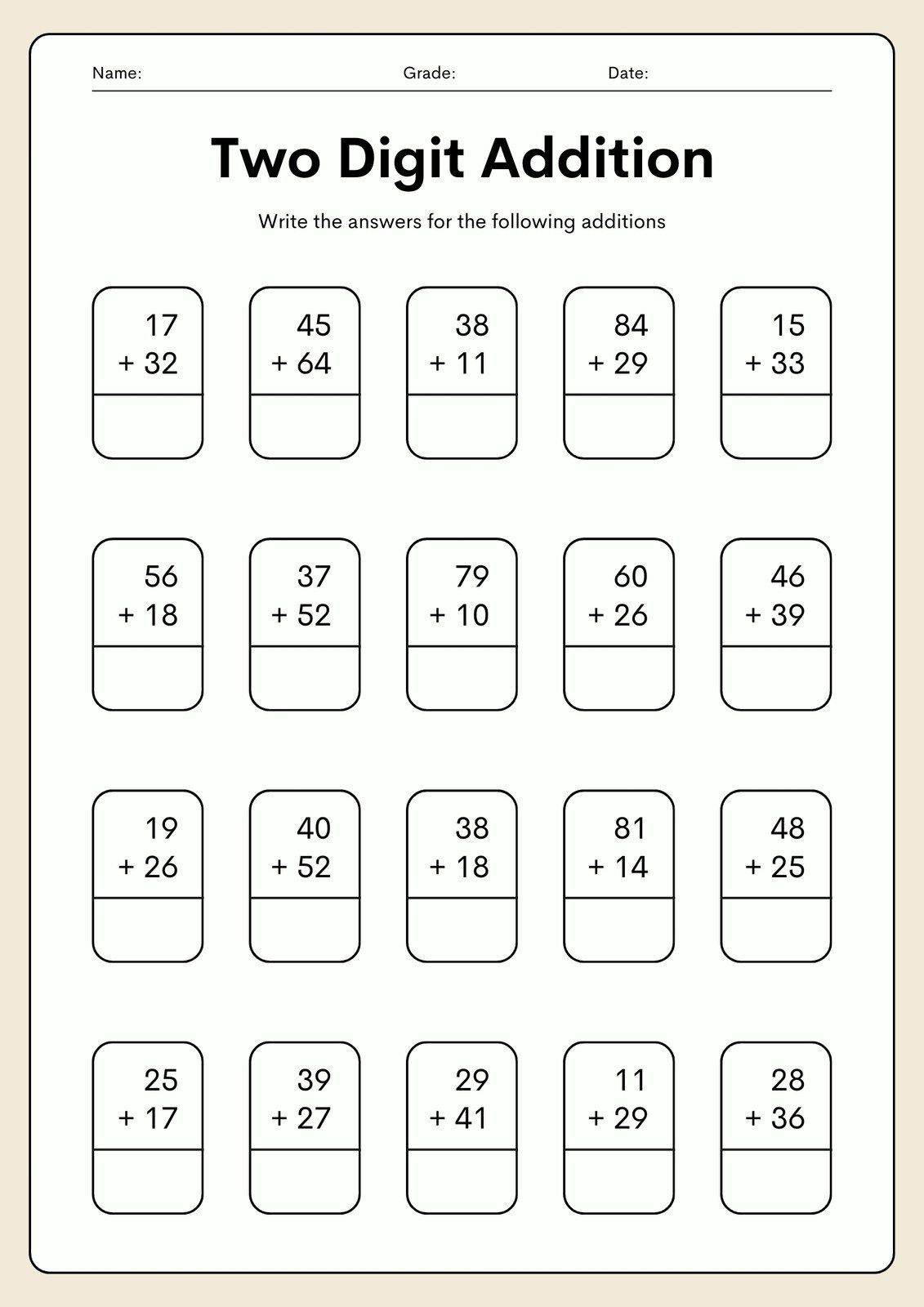 Free Printable 2Nd Grade Math Worksheets | Canva within Math For 2nd Graders Worksheets Printable