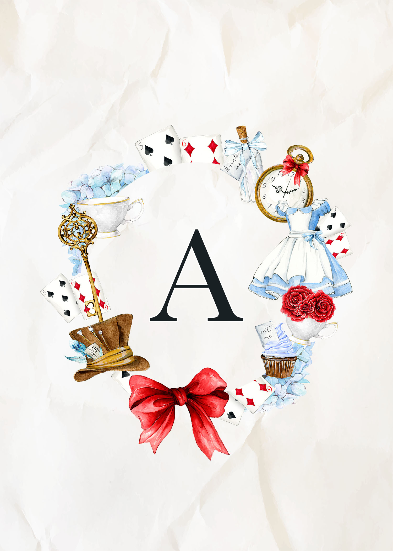 Free Printable Alice In Wonderland Monograms | The Cottage Market intended for Free Alice in Wonderland Printables