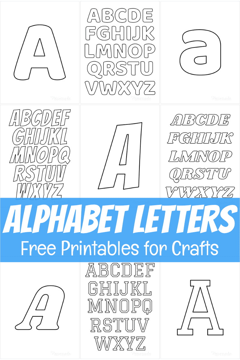 Free Printable Alphabet Letters For Crafts with Full Page Printable Alphabet Letters