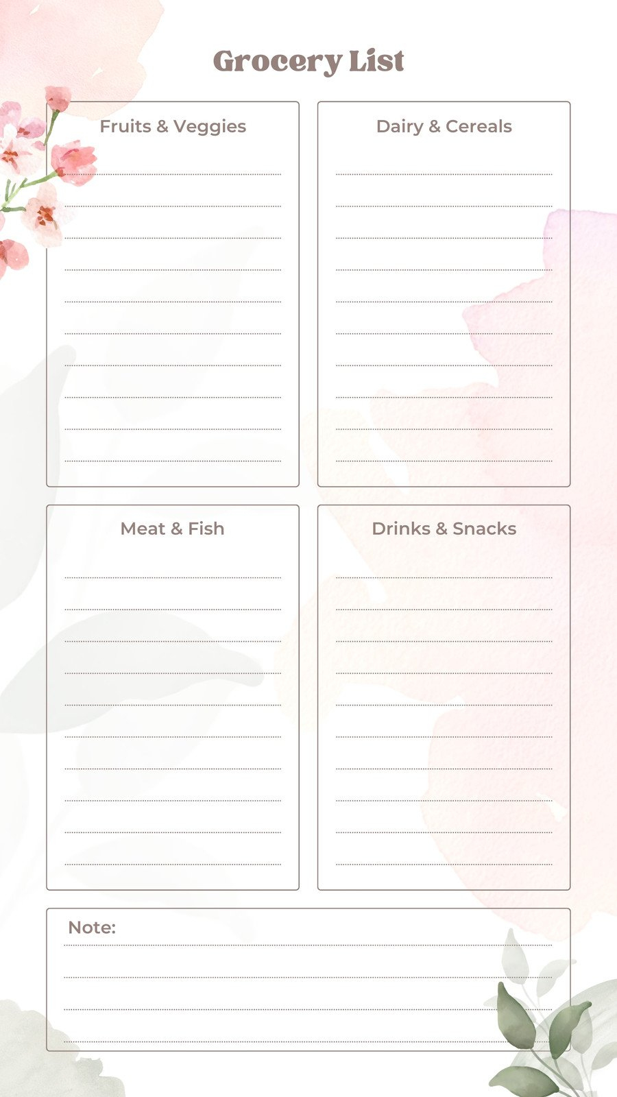 Free Printable And Customizable Grocery List Templates | Canva within Printable Shopping List For Groceries