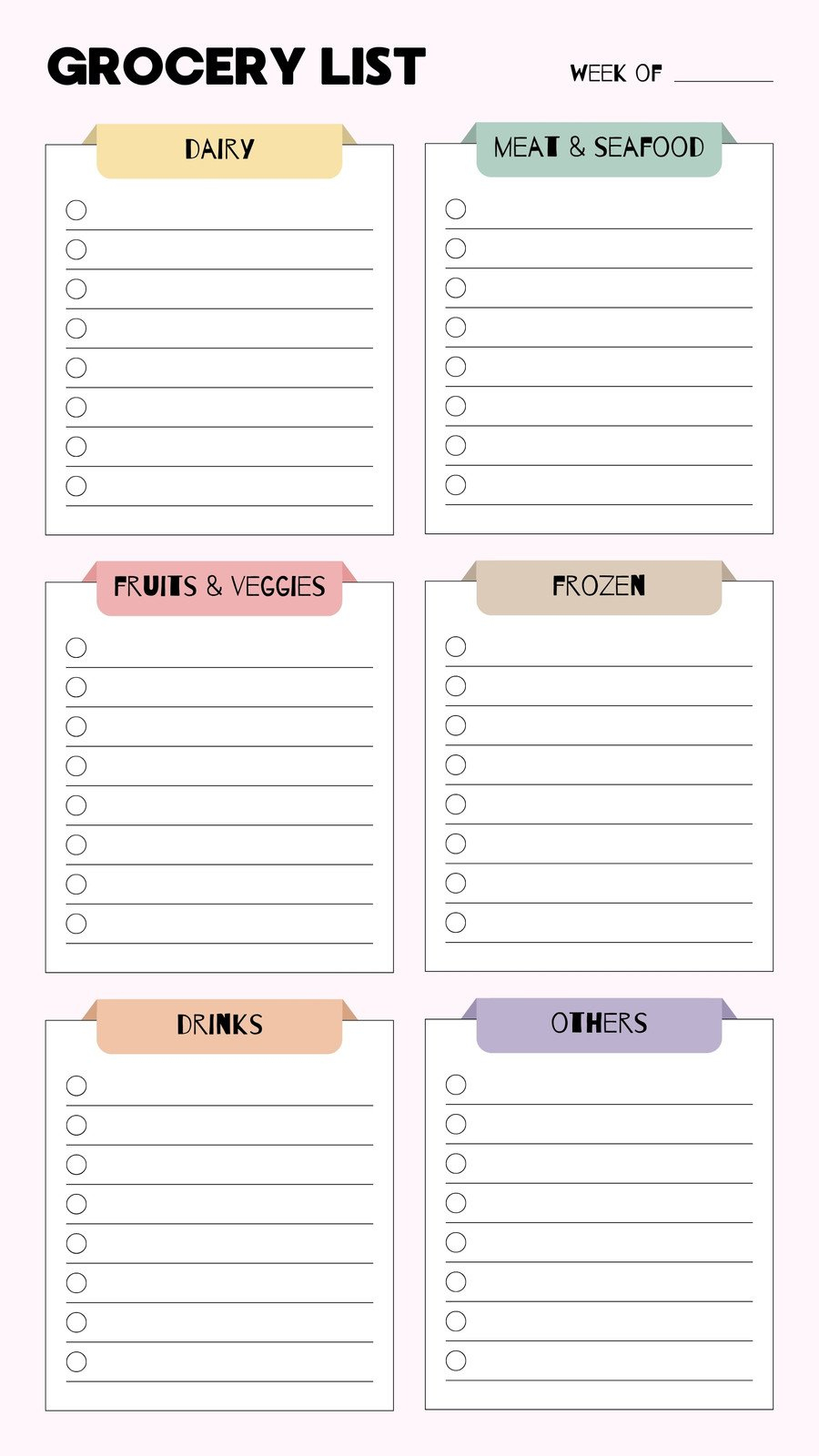 Free Printable And Customizable Grocery List Templates | Canva within Printable Shopping List For Groceries
