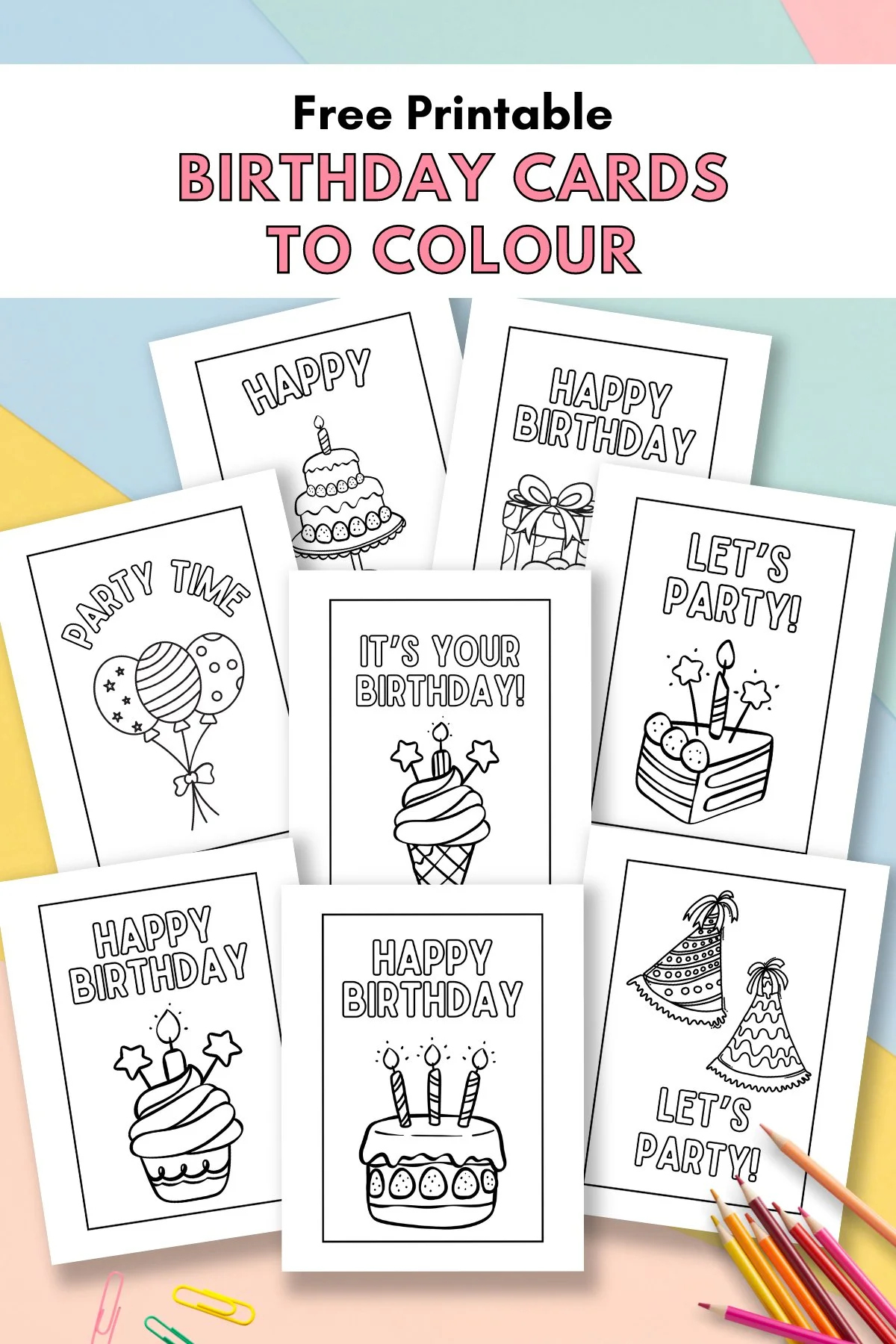 Free Printable Birthday Cards To Colour — Gathering Beauty in Free Printable Childrens Birthday Cards