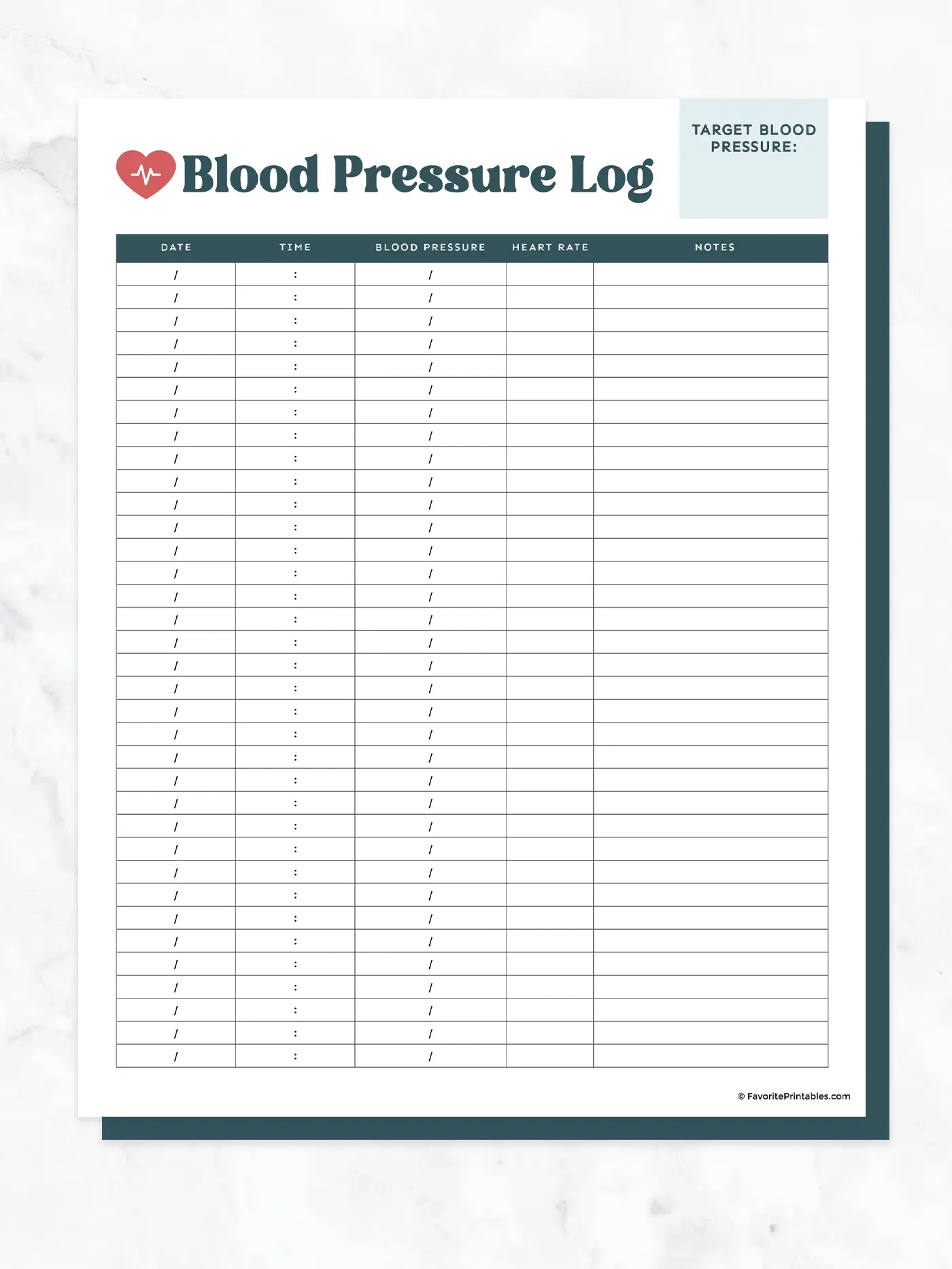 Free Printable Blood Pressure Log - Favorite Printables throughout Free Printable Blood Pressure Chart