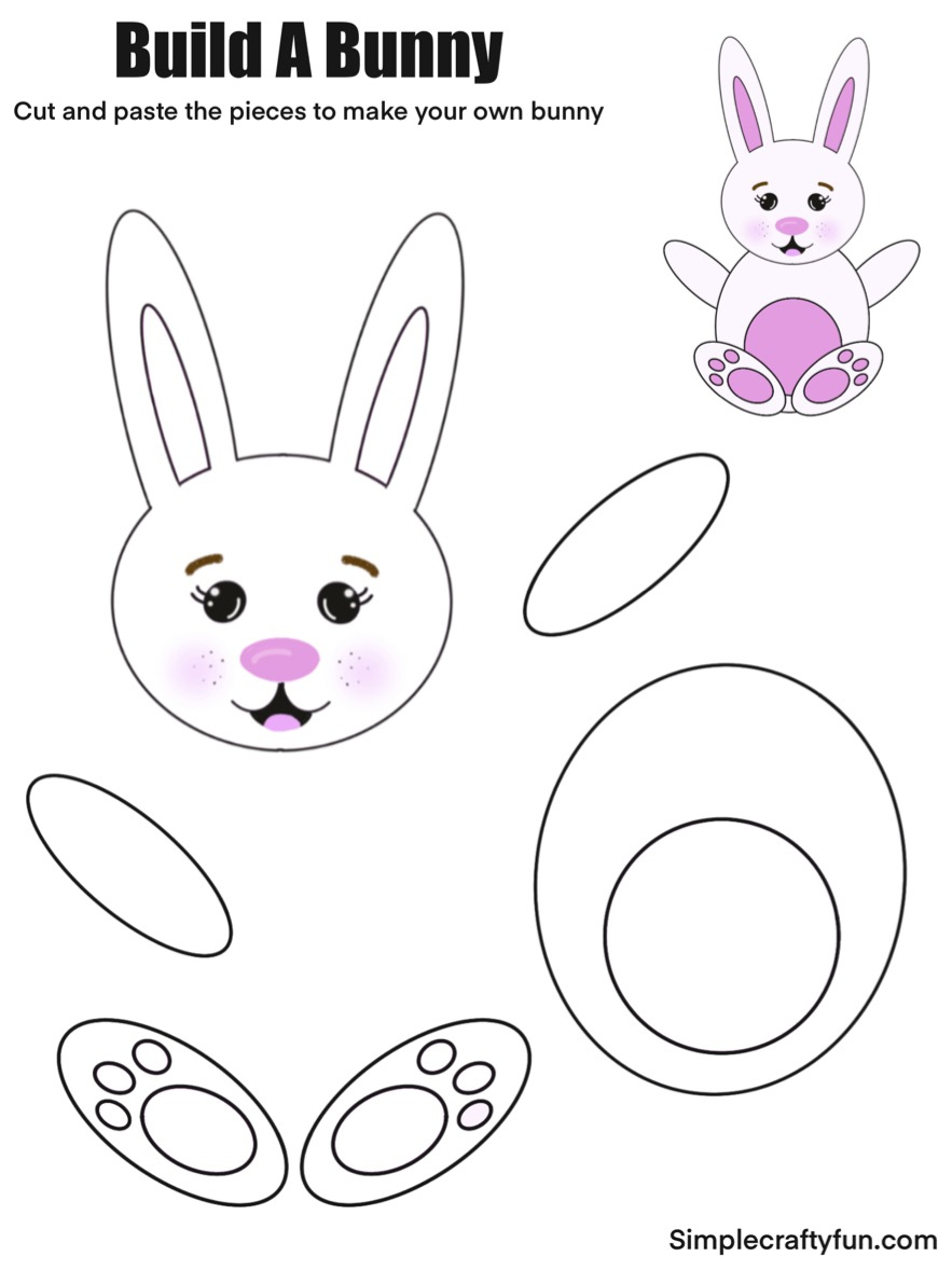 Free Printable Build A Bunny Craft For Kids - with regard to Cut Out Printable Bunny Template