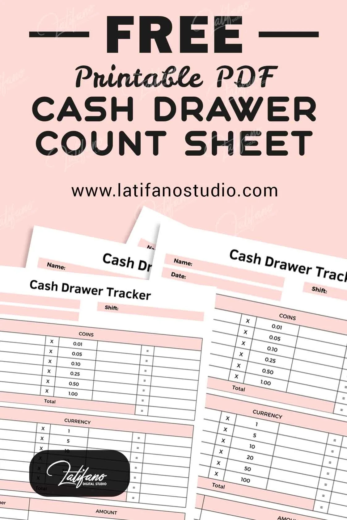 Free Printable Cash Drawer Count Sheet Pdf - Free Download with regard to Blank Free Printable Cash Drawer Count Sheet
