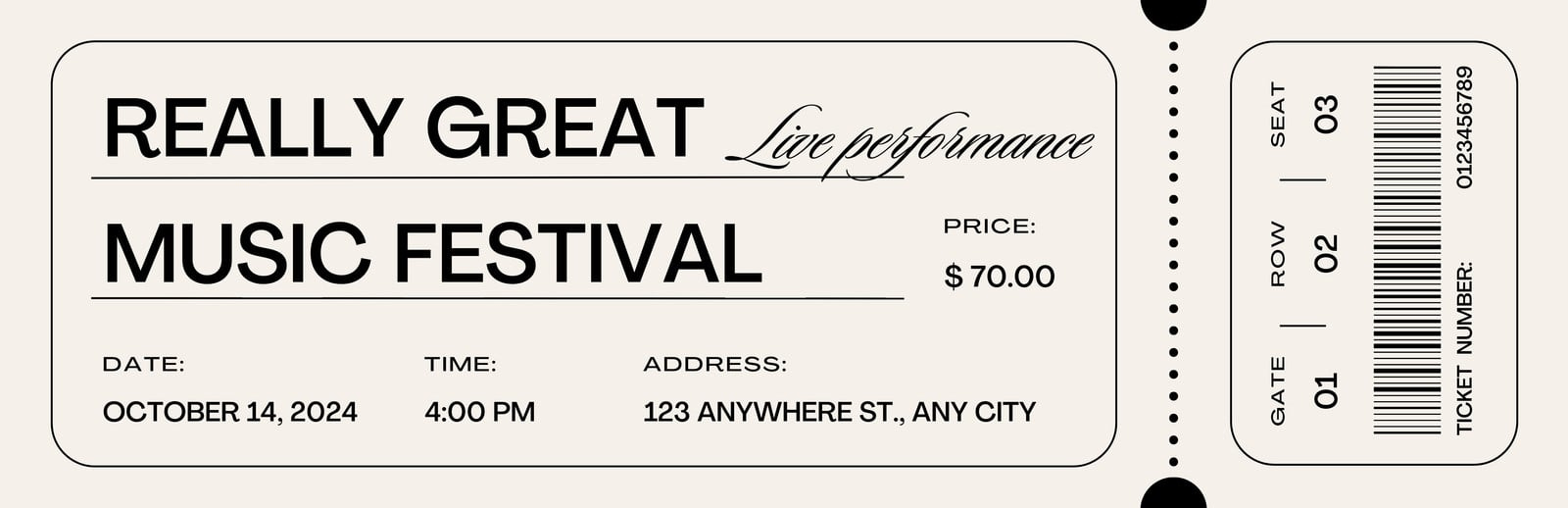 Free, Printable, Customizable Concert Ticket Templates | Canva regarding Make Your Own Tickets Free Printable