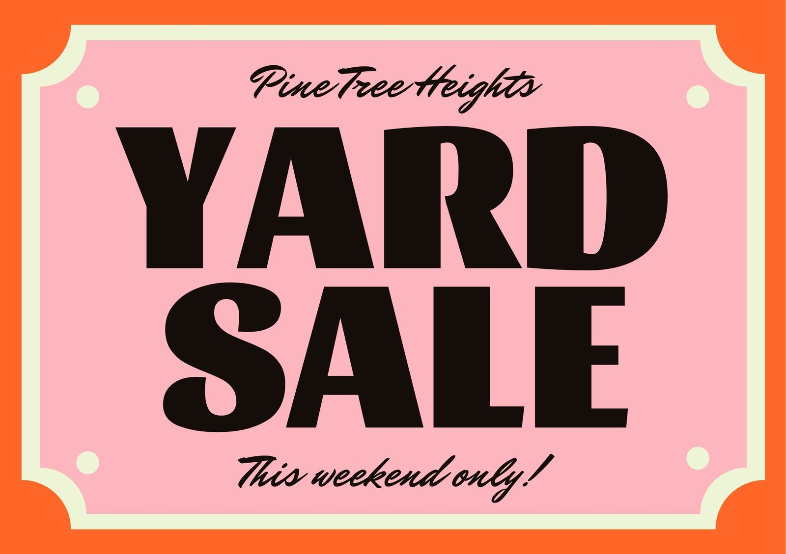 Free Printable, Customizable Yard Sale Sign Templates | Canva regarding Free Printable Garage Sale Signs