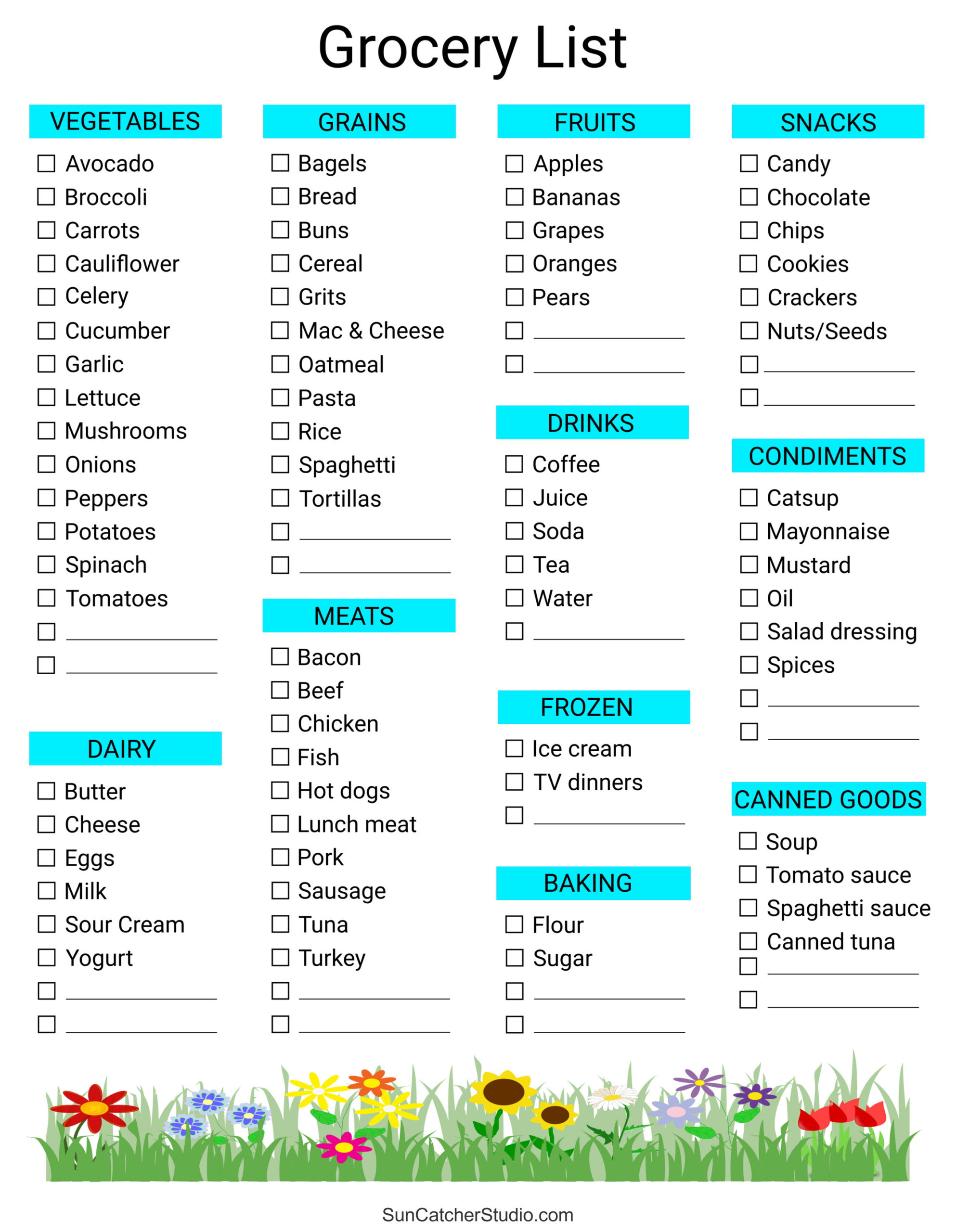 Free Printable Grocery List Templates (Pdf): Shopping Lists – Free for Printable Shopping List For Groceries