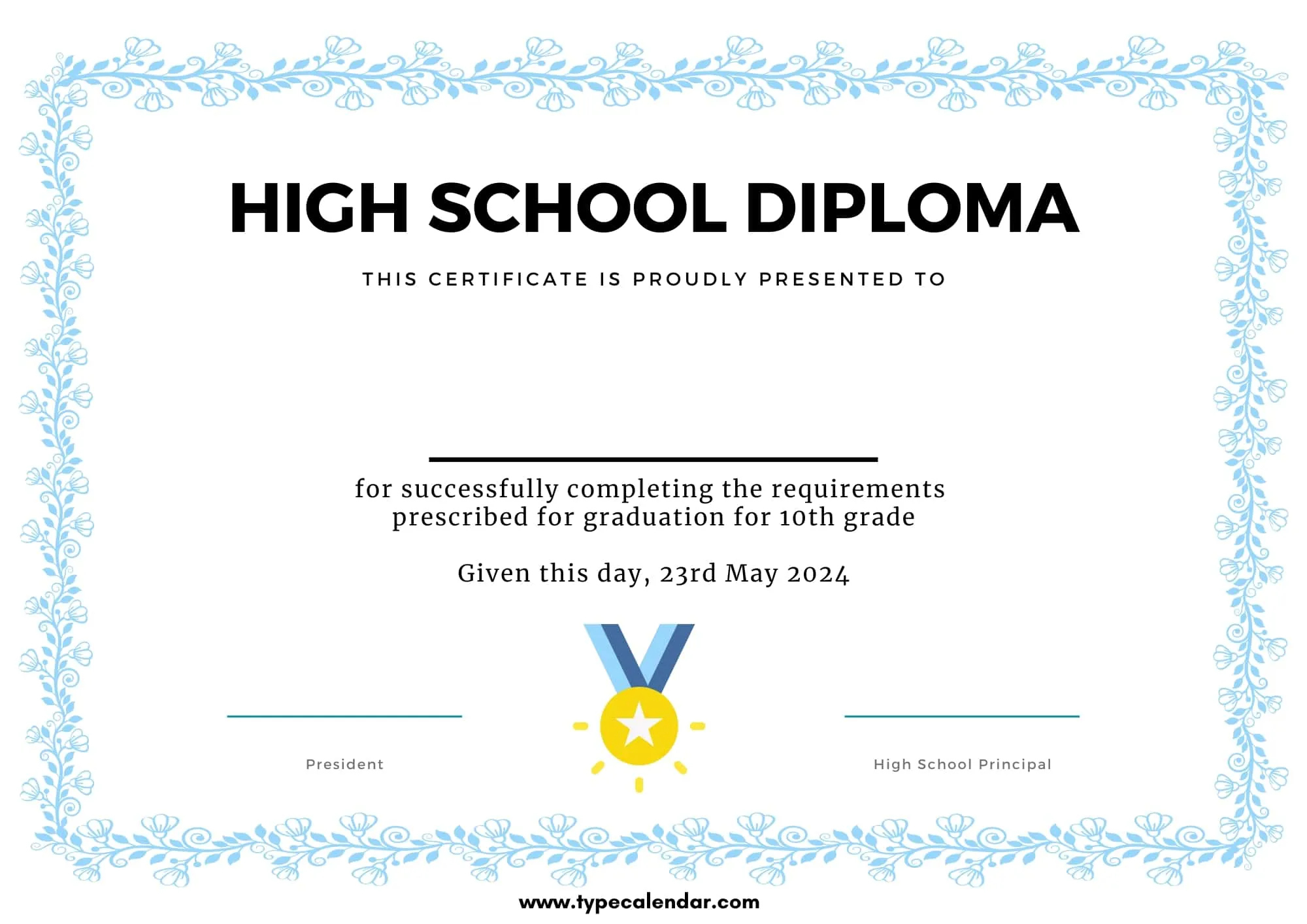 Free Printable High School Diploma Templates [Pdf, Word] With Seal inside Free Printable High School Diploma Template With Seal