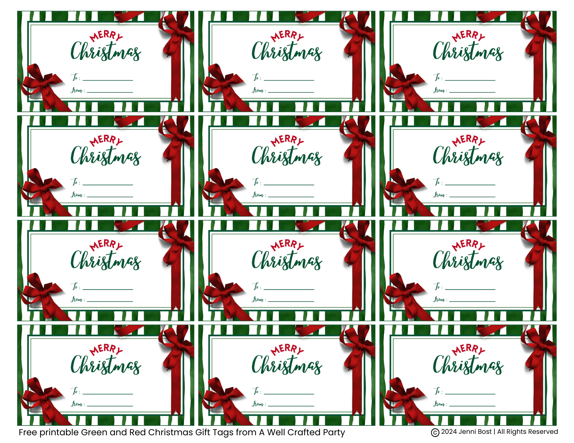 Free Printable Holiday Gift Tags – A Well Crafted Party intended for Christmas Gift Tags Free Printable