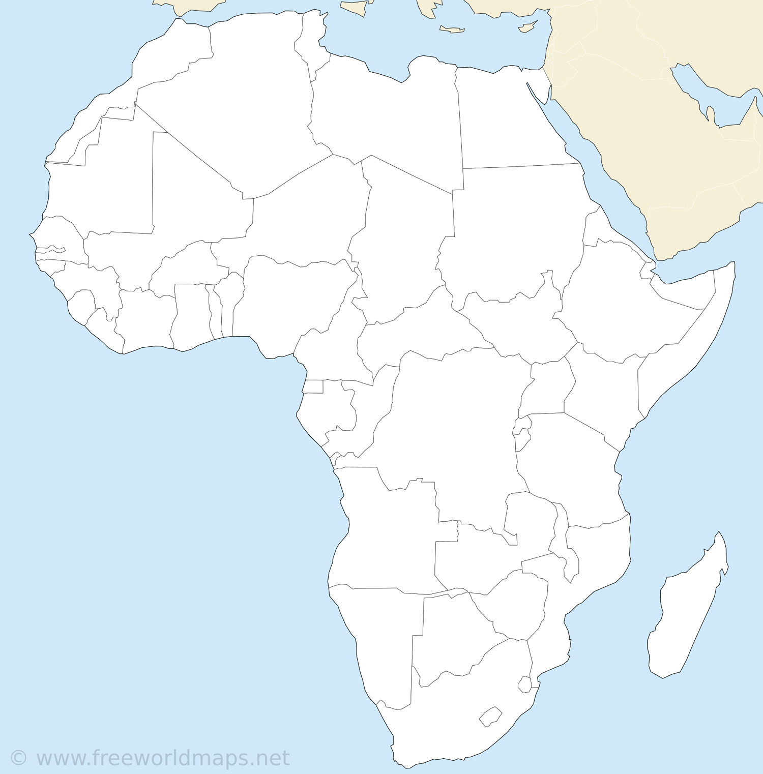 Free Printable Maps Of Africa for Blank Map Of Africa Printable