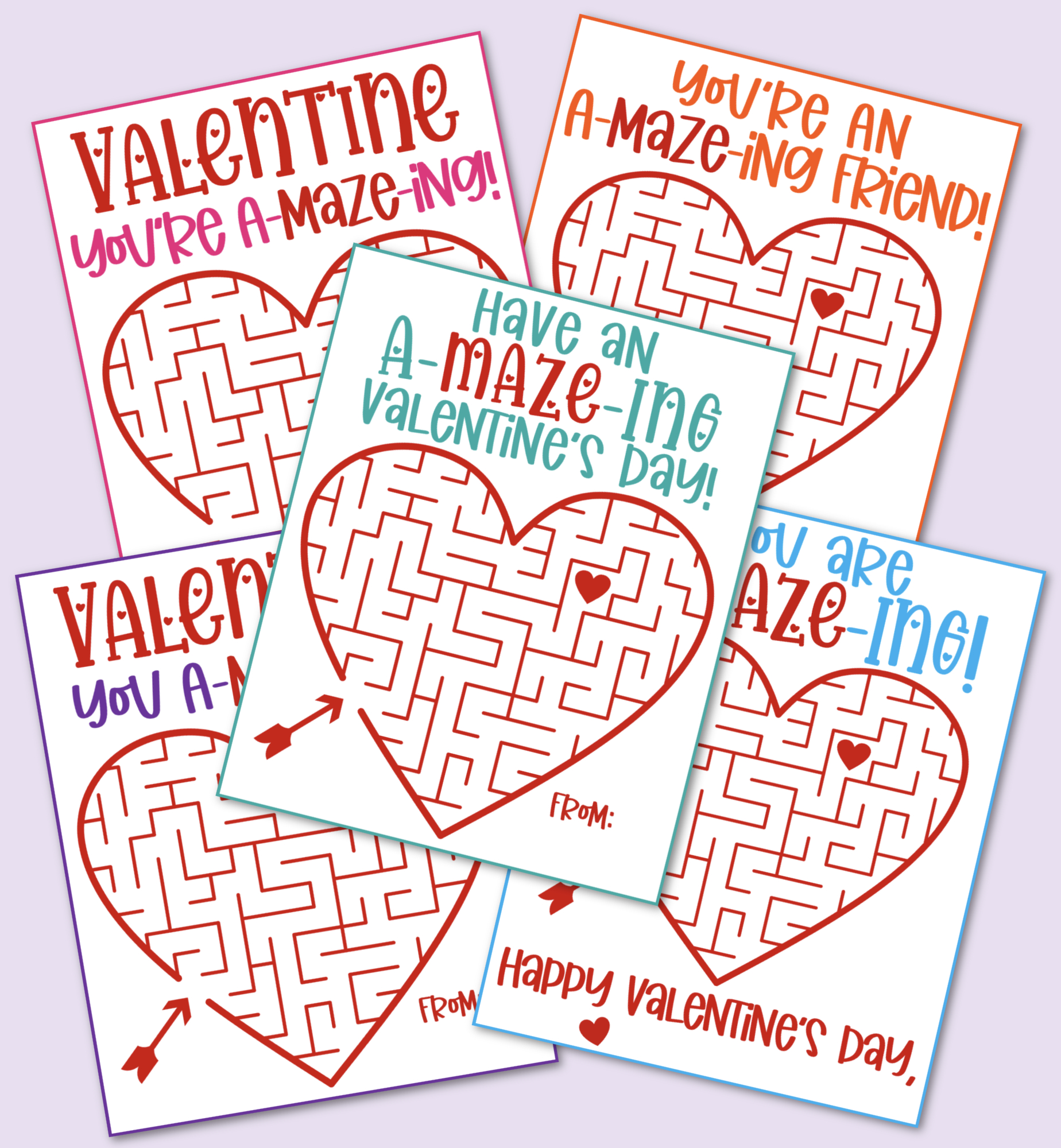 Free Printable Maze Valentine'S Day Cards - Kara Creates with regard to Free Valentine Printables Free Download