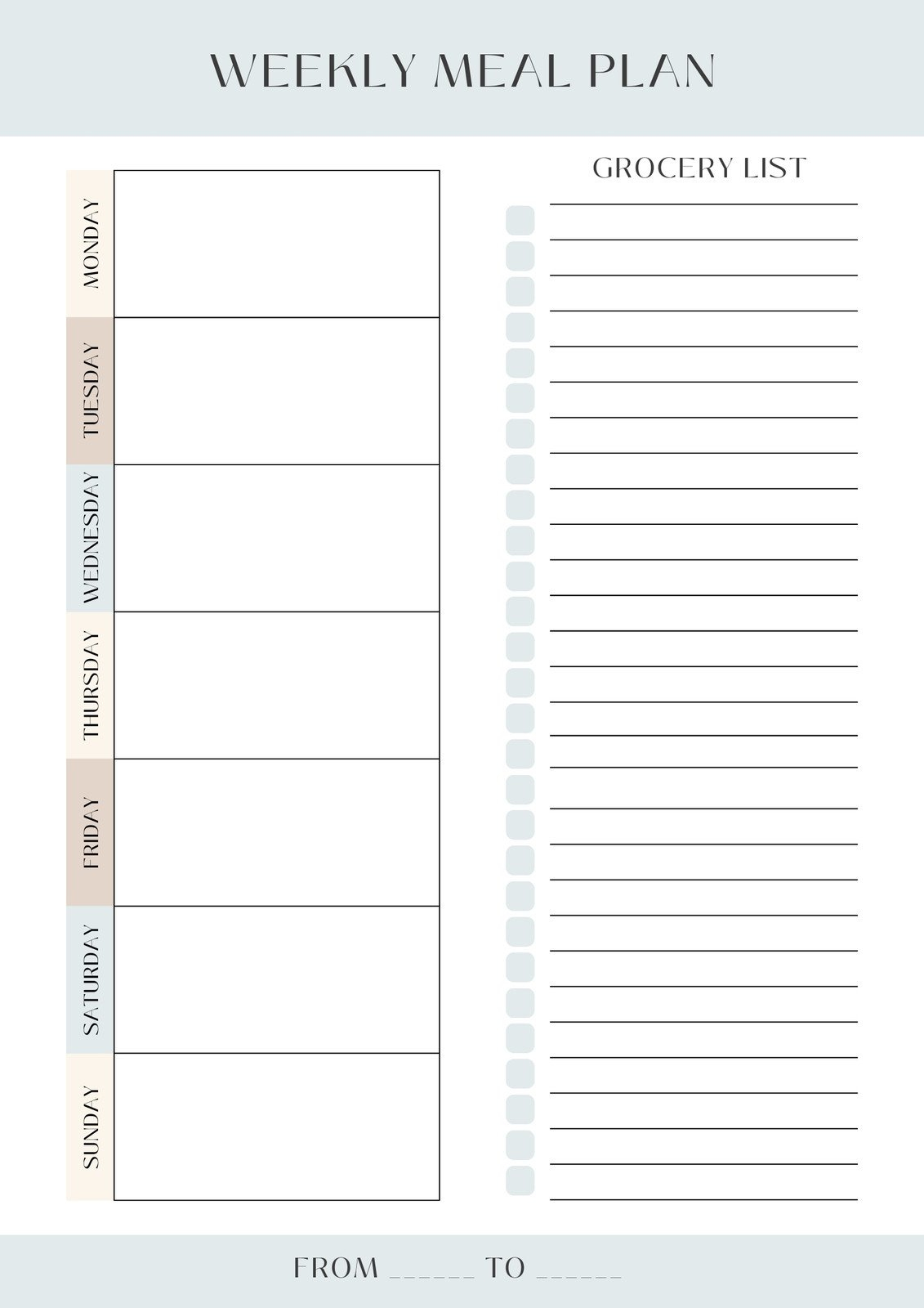 Free Printable Meal Planner Templates To Edit Online | Canva for Free Printable Meal Planner