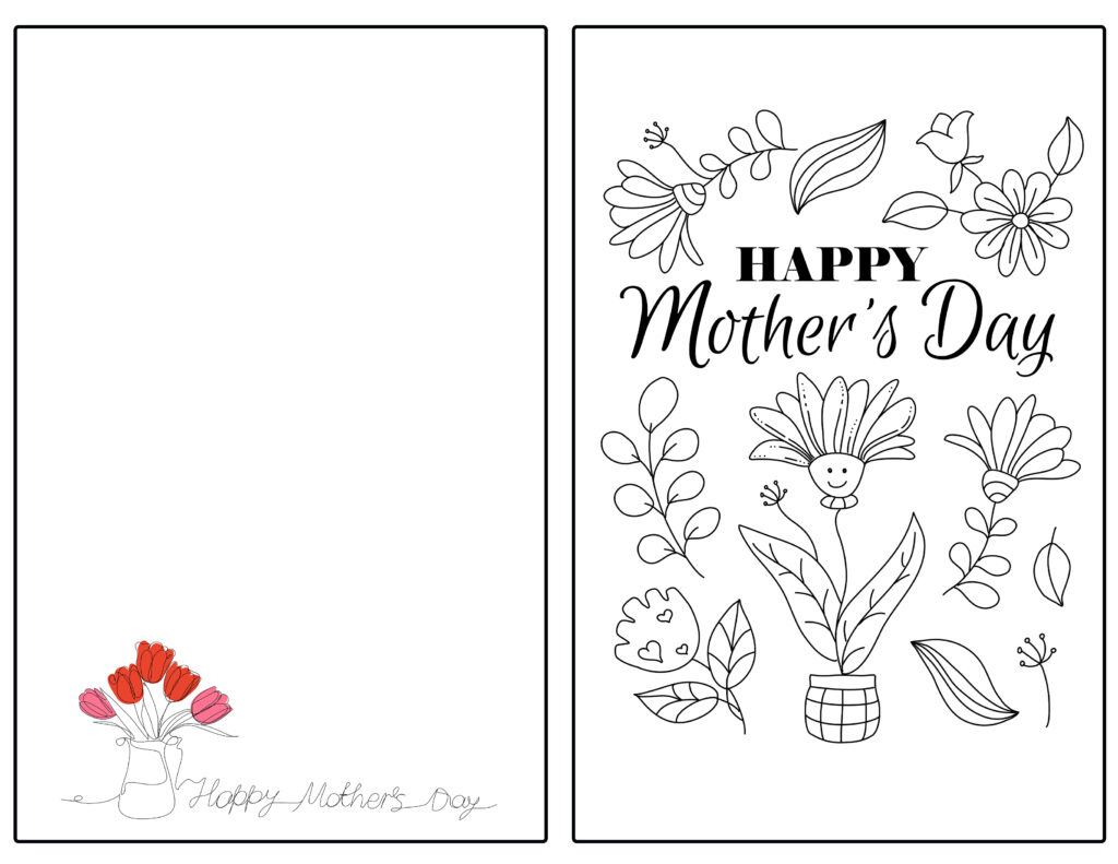 Free Printable Mother'S Day Cards To Color And More For Kids in Mother's Day Card Printable