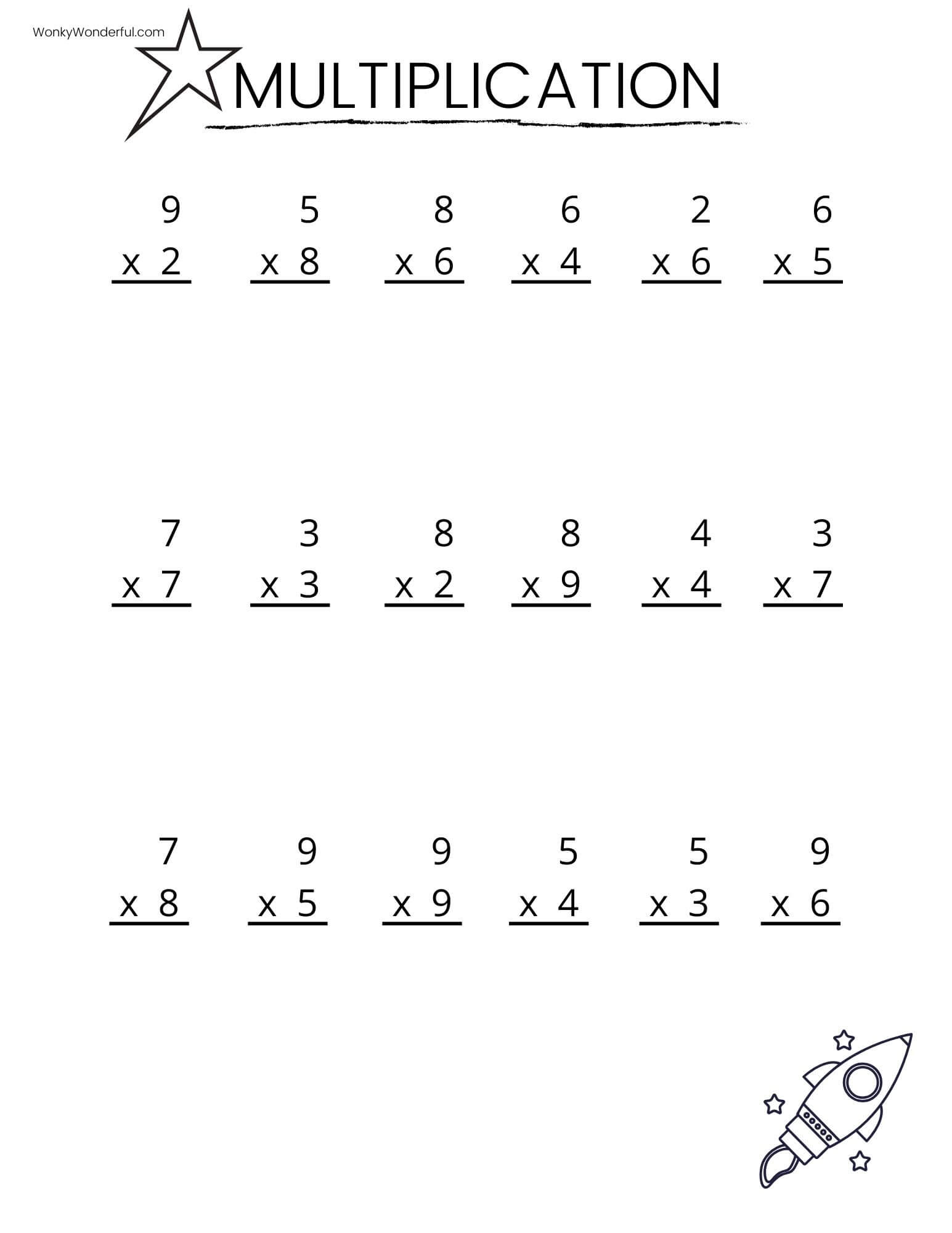 Free Printable Multiplication Worksheets + Wonkywonderful in Printable 4th Grade Math Worksheets