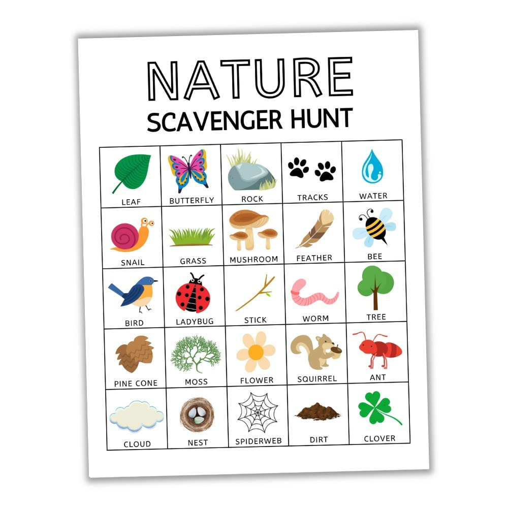 Free Printable Nature Scavenger Hunt For Kids - The Craft-At-Home in Nature Scavenger Hunt Free Printable