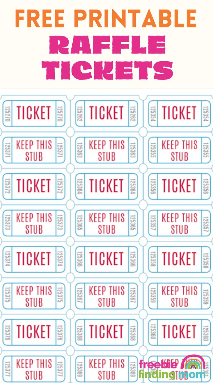 Free Printable Raffle Tickets with regard to Free Printable Raffle Tickets