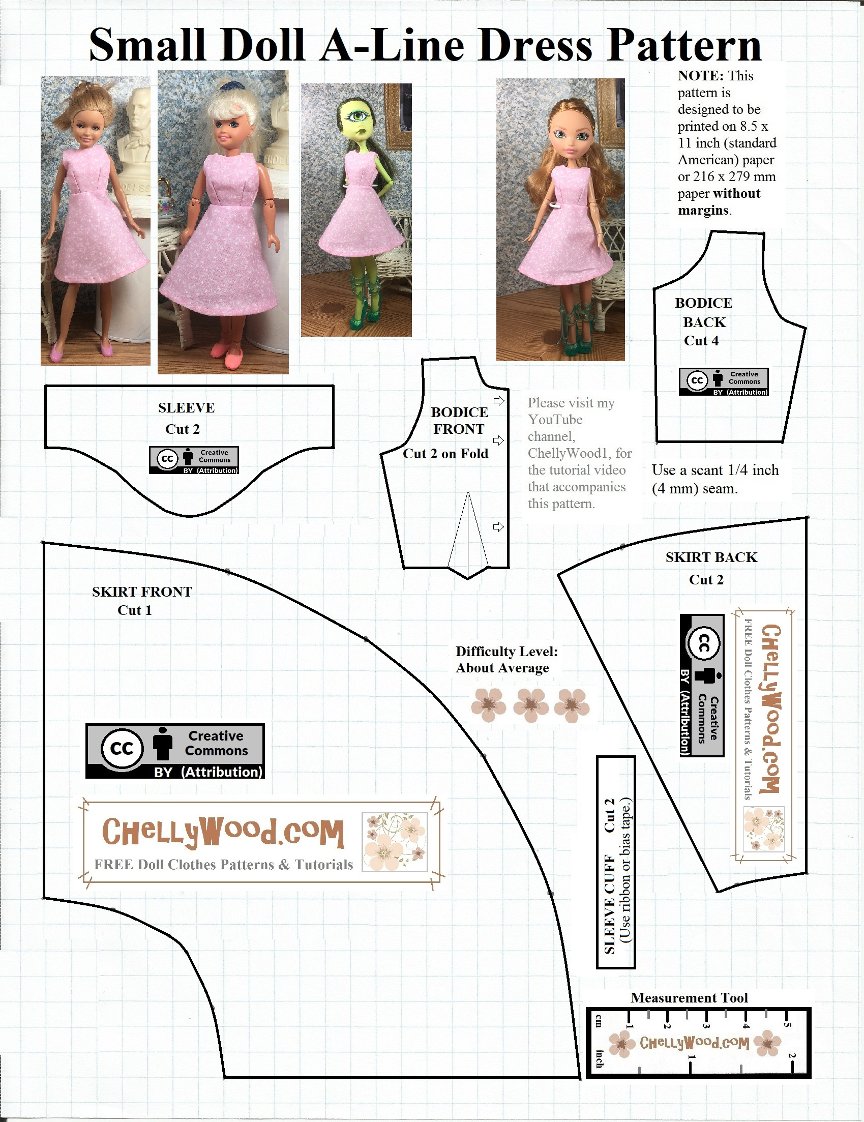 Free Printable #Sewing Pattern For Small #Dolls - Free Doll inside Free Printable Patterns For Doll Clothes