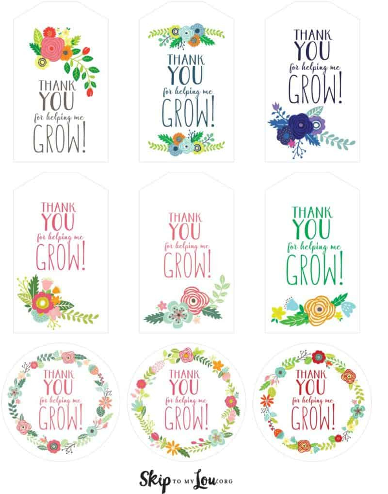 Free Printable Thank You For Helping Me Grow Gift Tags | Skip To regarding Thank You For Helping Me Grow Printable