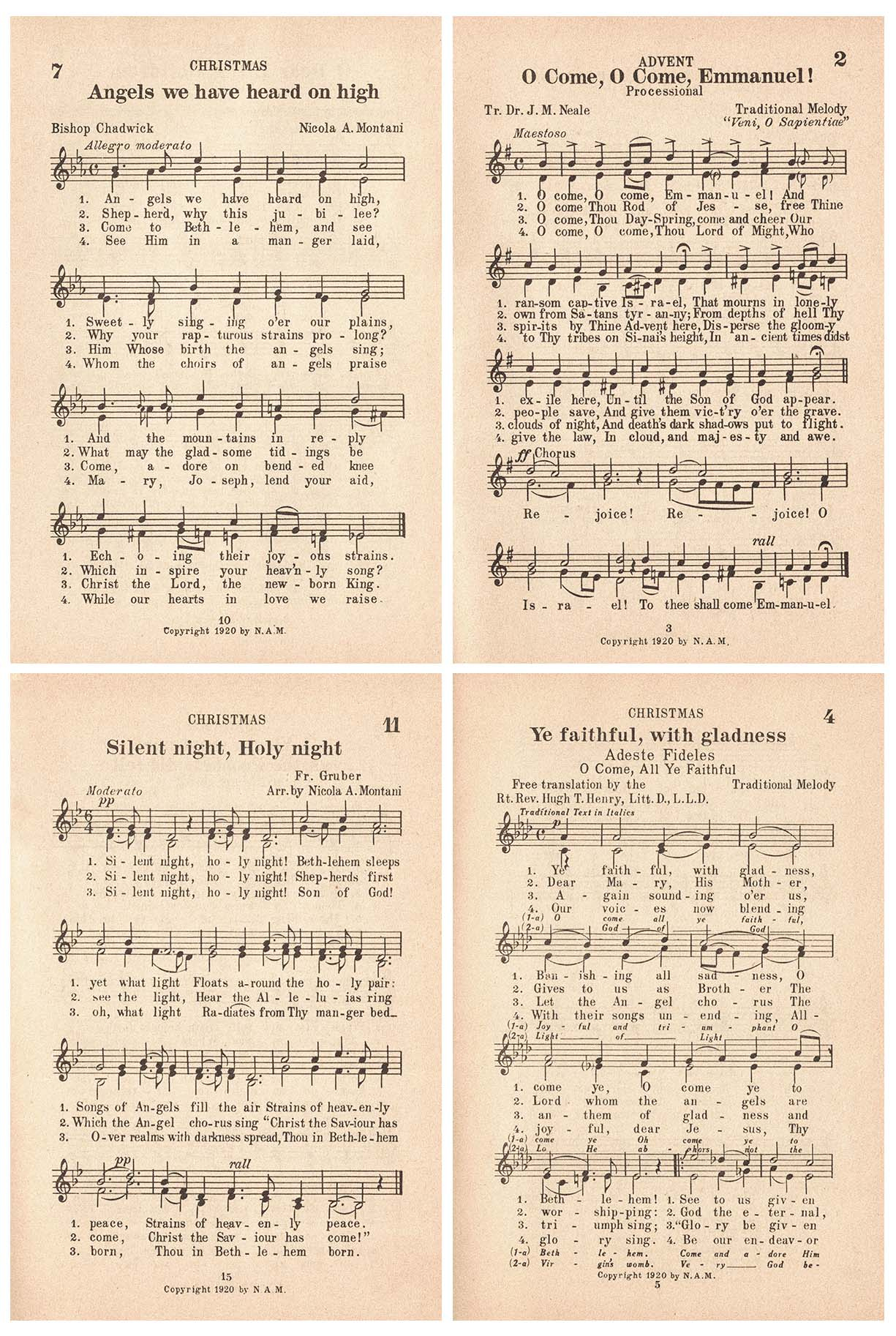 Free Printable Vintage Christmas Sheet Music Hymns • Rose Clearfield intended for Vintage Christmas Sheet Music Printable