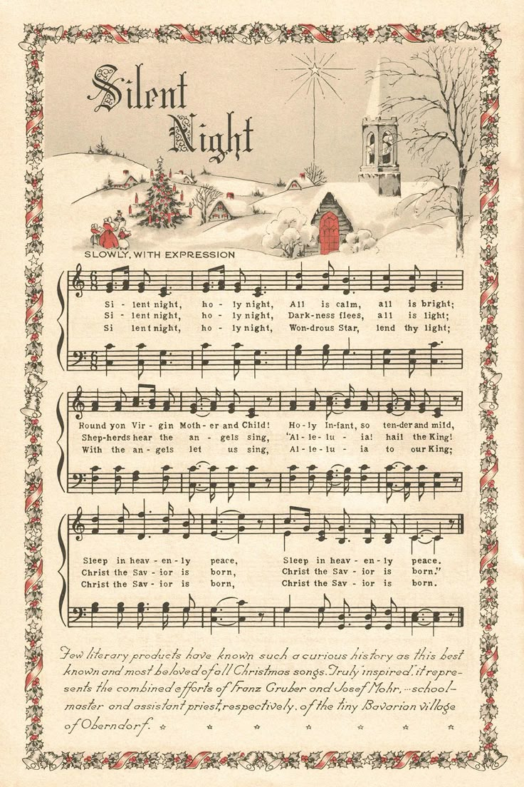 Free Printable Vintage Color Illustration Christmas Carols with regard to Vintage Printable Christmas Sheet Music