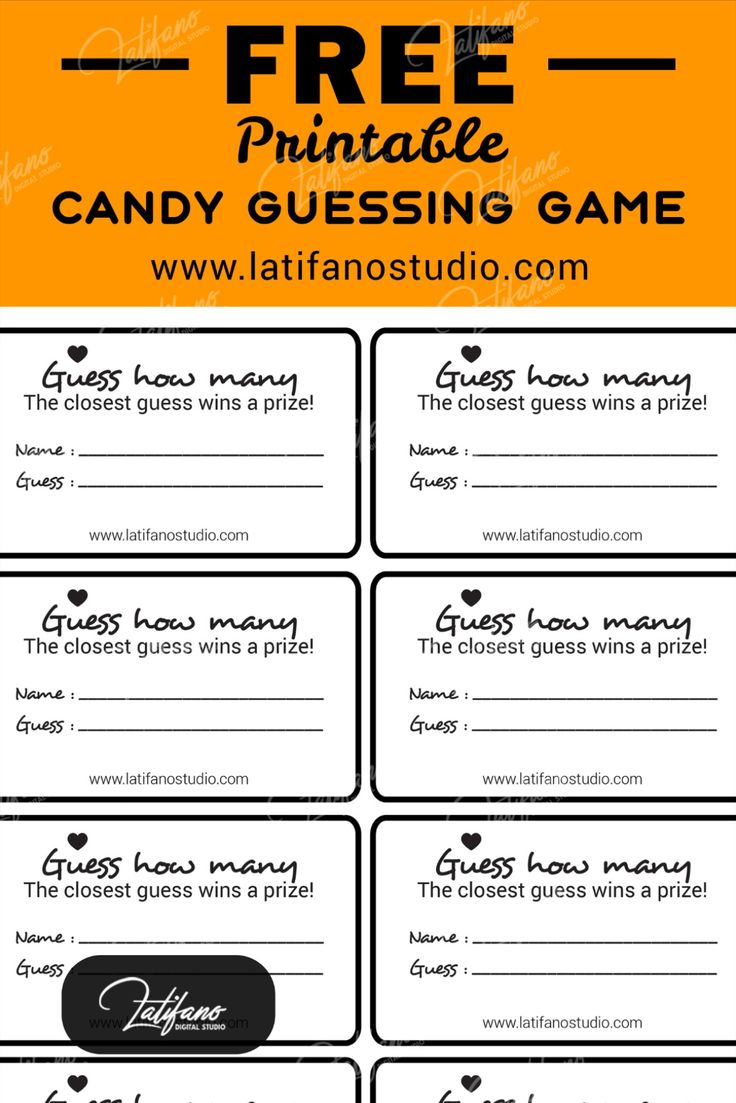 Free Printale Game Candy Guessing Labels, Guess How Many Sweets In for Guess How Many in the Jar Printable