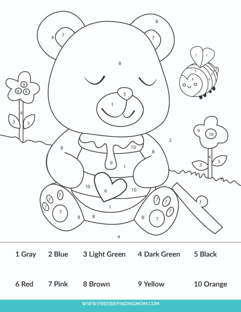Free Simple Easy Colornumber For Adults And Kids Printables within Easy Free Printable Paint By Number