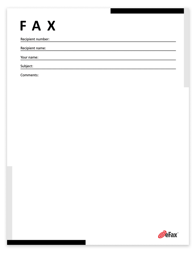 Free Simple Fax Cover Sheets | Efax throughout Printable Cover Sheet For Fax