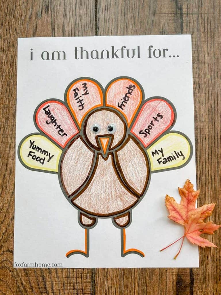 Free Thanksgiving "I Am Thankful For" Printable - Fox Farm Home pertaining to I Am Thankful For Printable