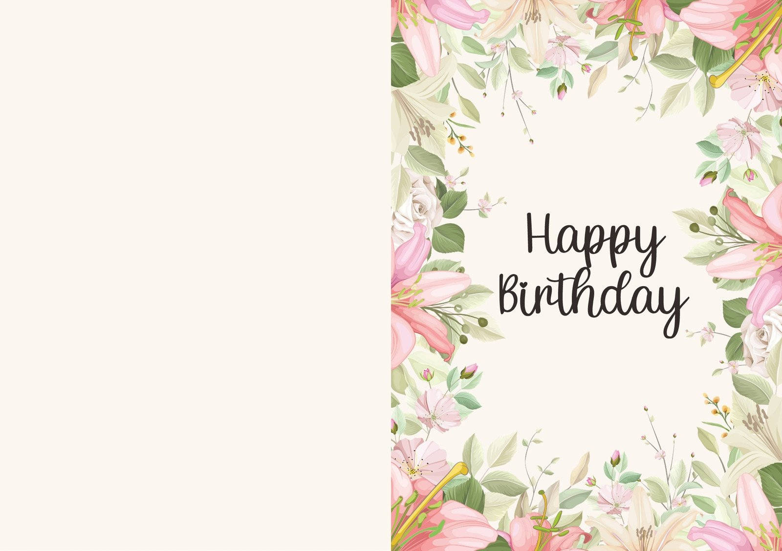 Free To Personalize Folded Birthday Card Templates | Canva within Foldable Free Printable Birthday Cards