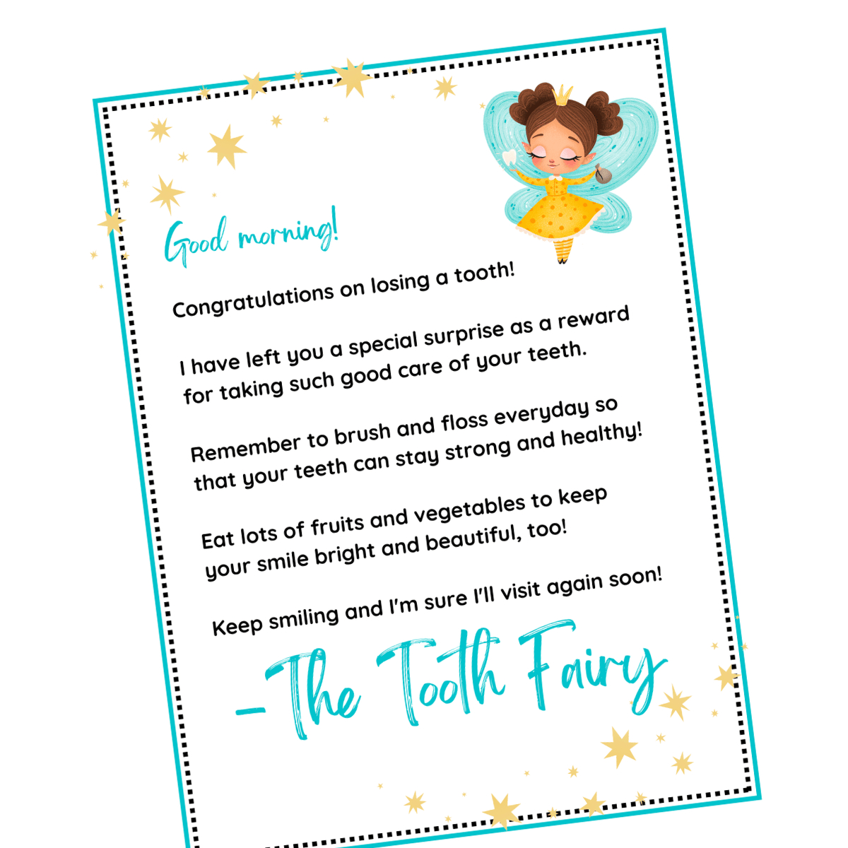 Free Tooth Fairy Letter Printable Your Kid Will Love throughout Free Printable Tooth Fairy Letter