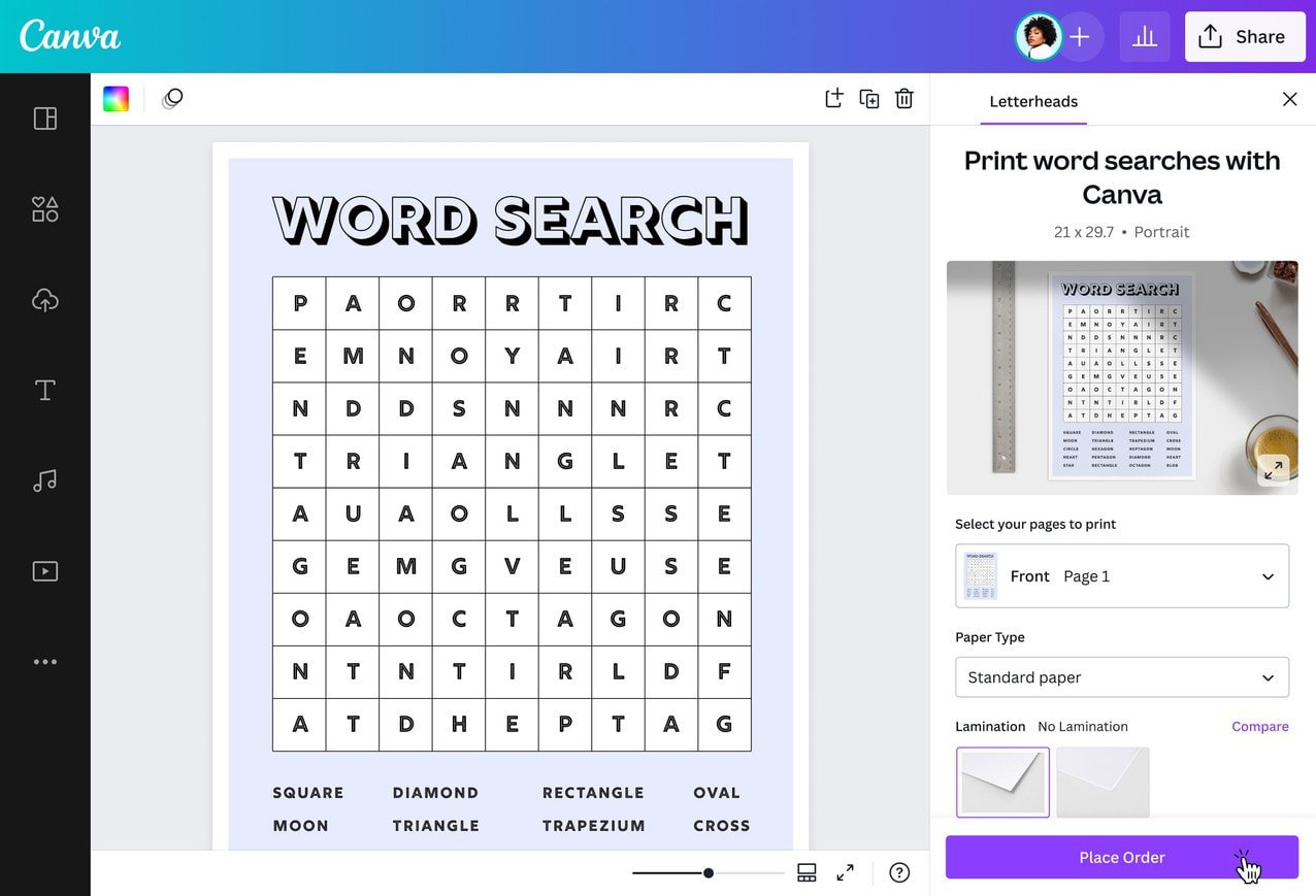 Free Word Search Maker – Make Your Own Word Search | Canva with regard to Word Search Maker Free Printable