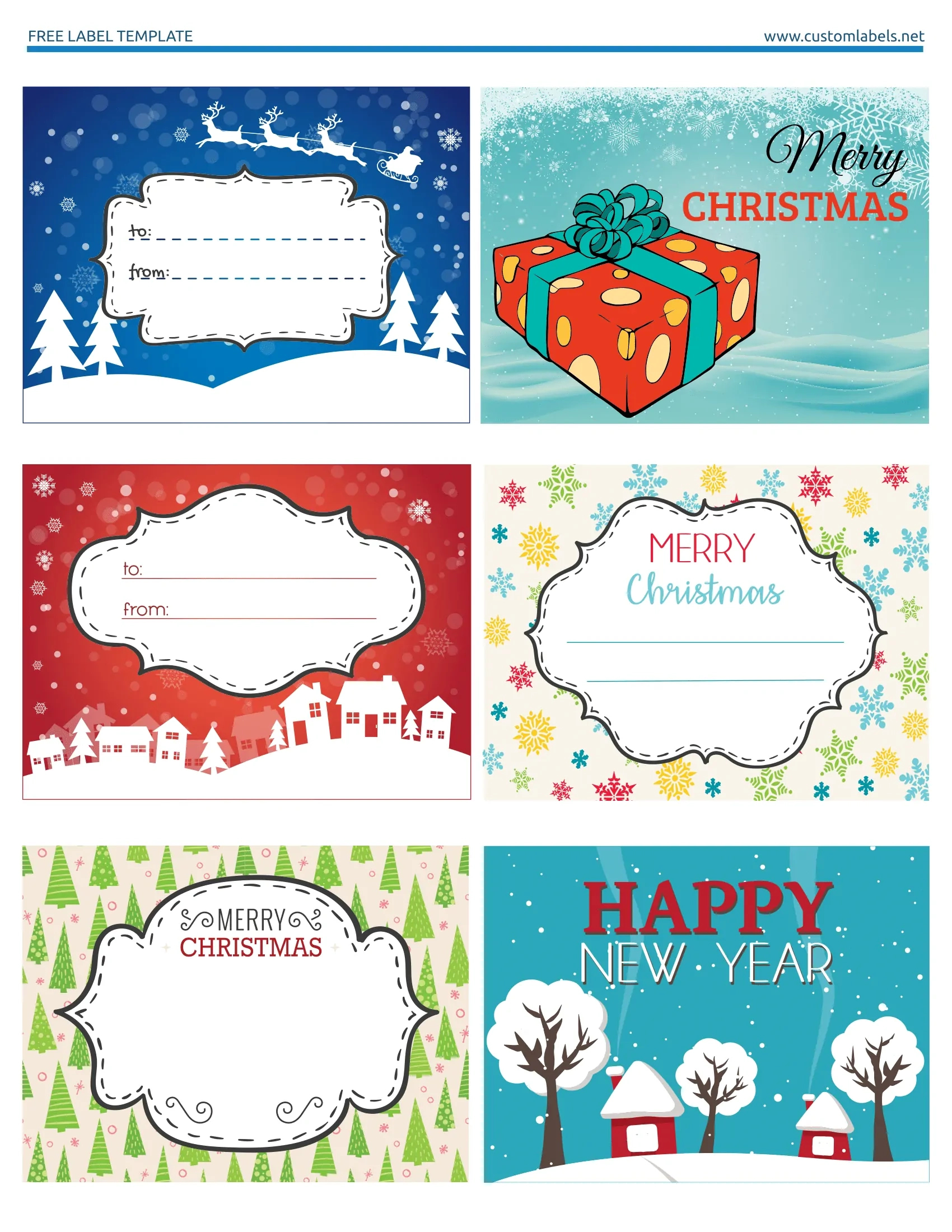 Fun And Colorful Christmas Labels - Free Printables for Christmas Gift Tags Free Printable