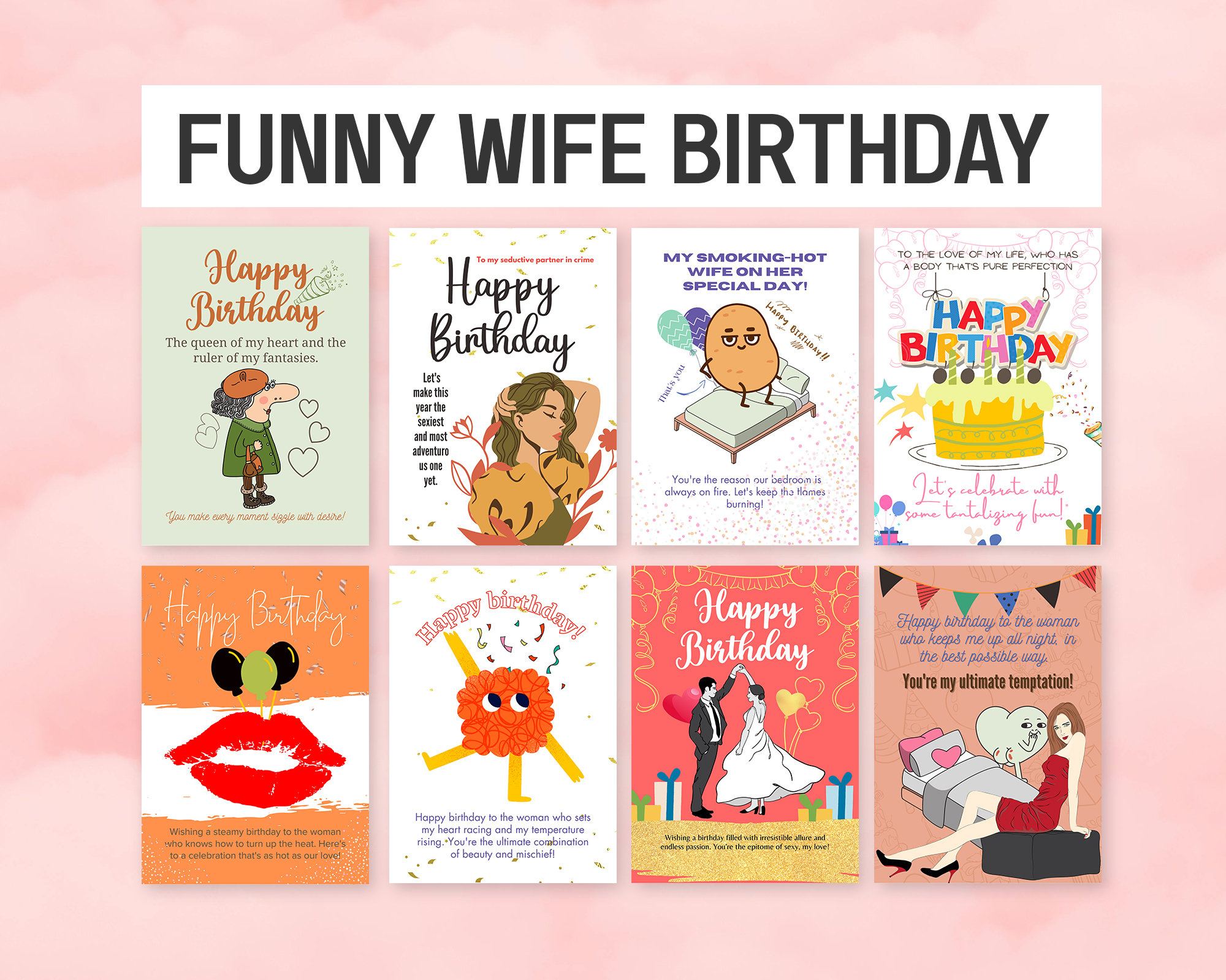 Funny Birthday Card For Wife: 10 Editable Designs (Digital pertaining to Printable Birthday Cards For Wife