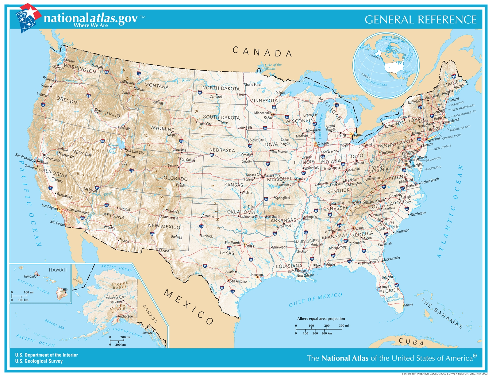 General Reference Printable Map | U.s. Geological Survey with regard to Printable Us Map With Cities