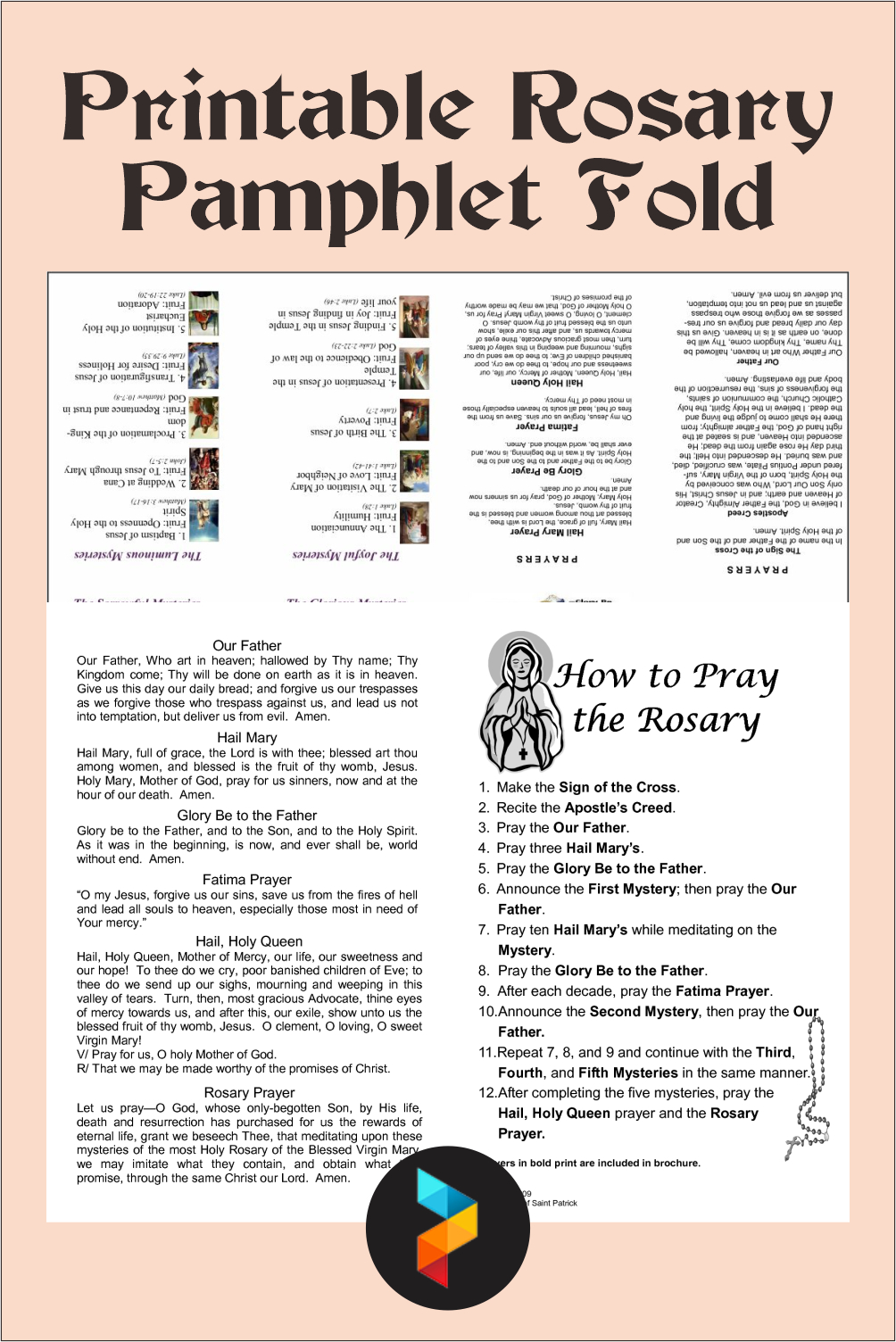 Gift Card Booklet Motiskyy 50 Pcs How To Pray The Rosary Prayer with regard to Printable How To Pray The Rosary
