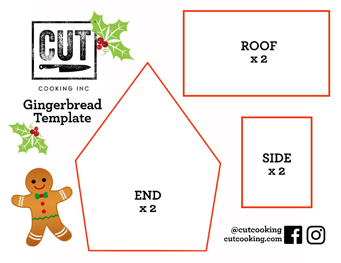 Gingerbread Houses - Cut Cooking intended for Printable Template For Gingerbread House