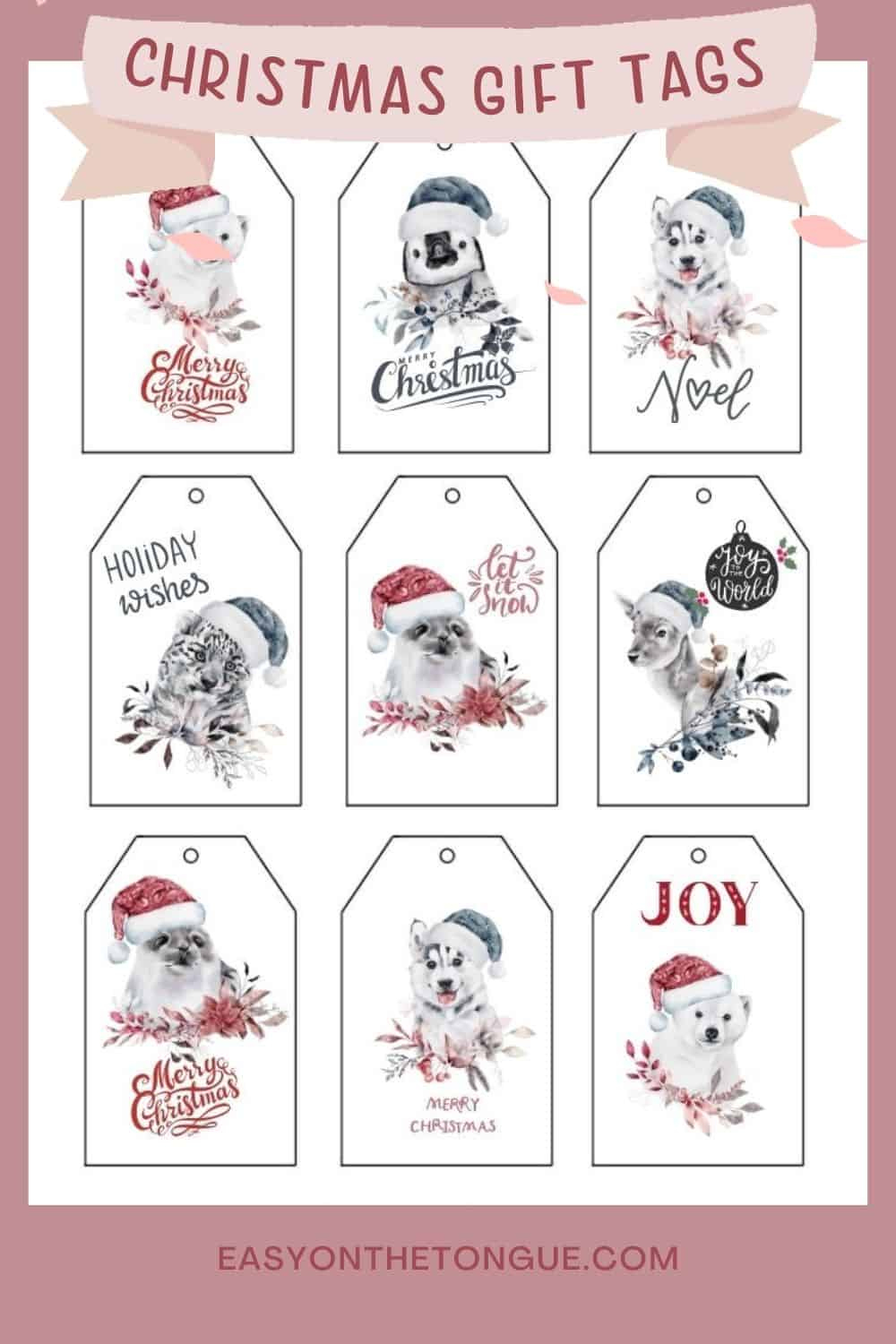 Grab The Free Snow Animal Christmas Gift Tags regarding Free Printable to and From Christmas Tags