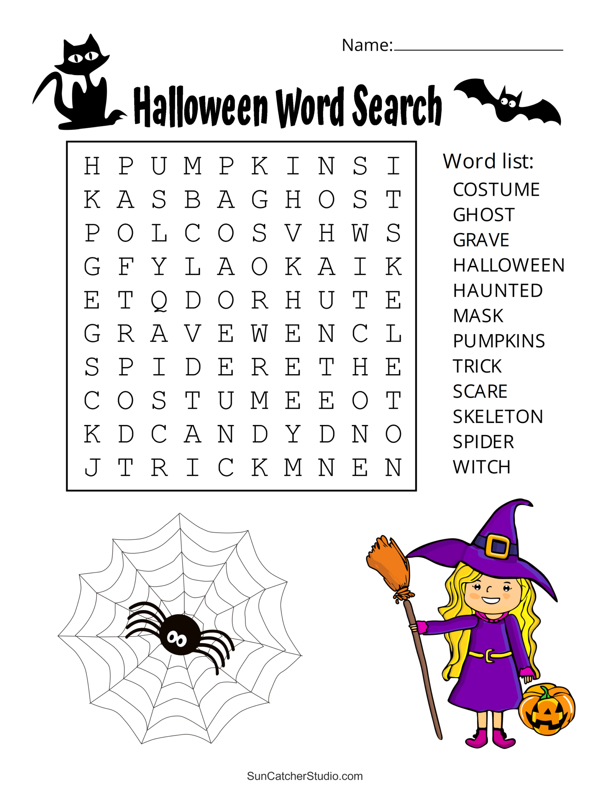 Halloween Word Search (Free Printable Puzzles) – Free Printables with Halloween Search A Word Puzzle Printable