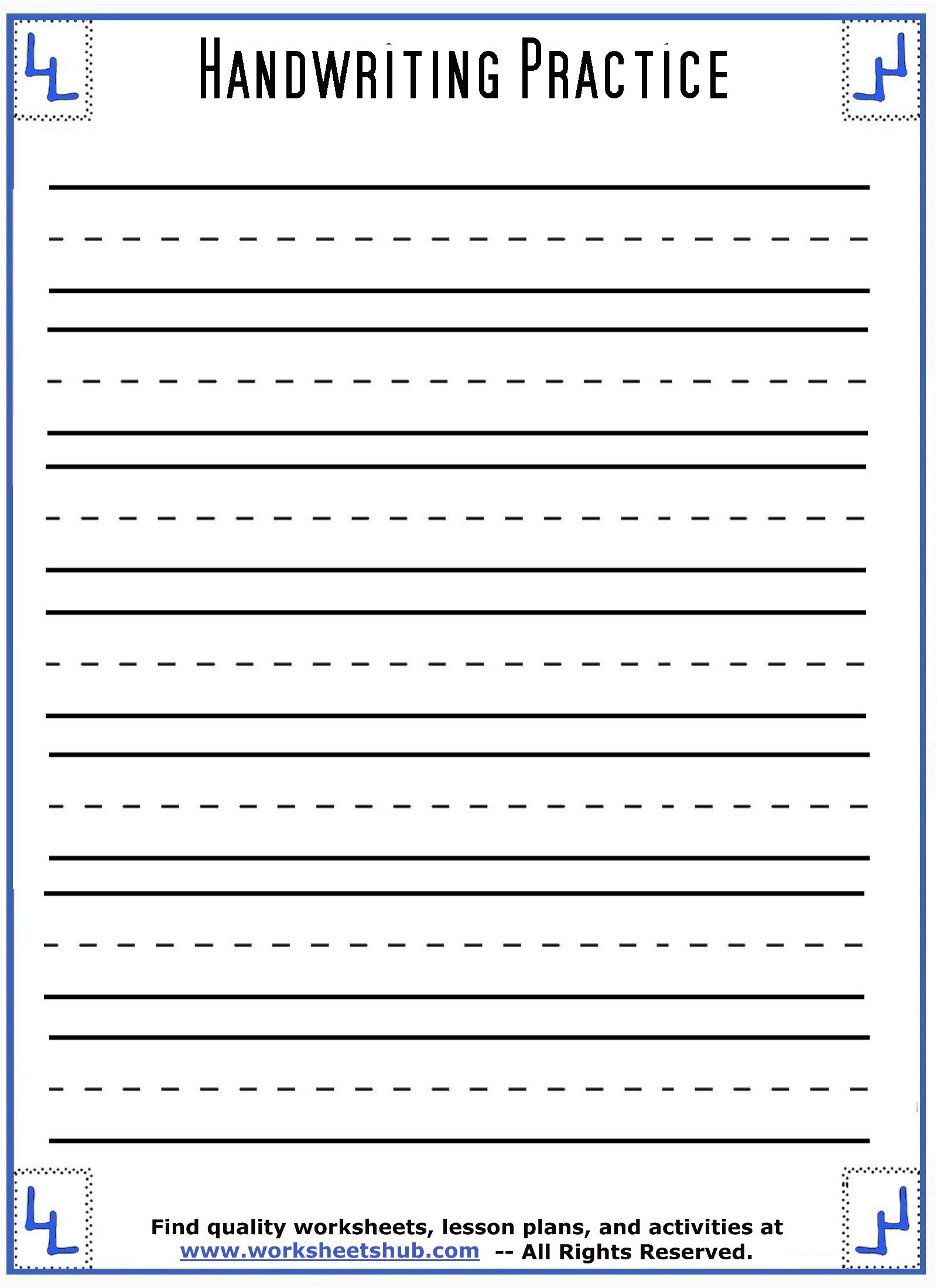 Handwriting Sheets:printable 3-Lined Paper for Printable Lined Paper For Writing
