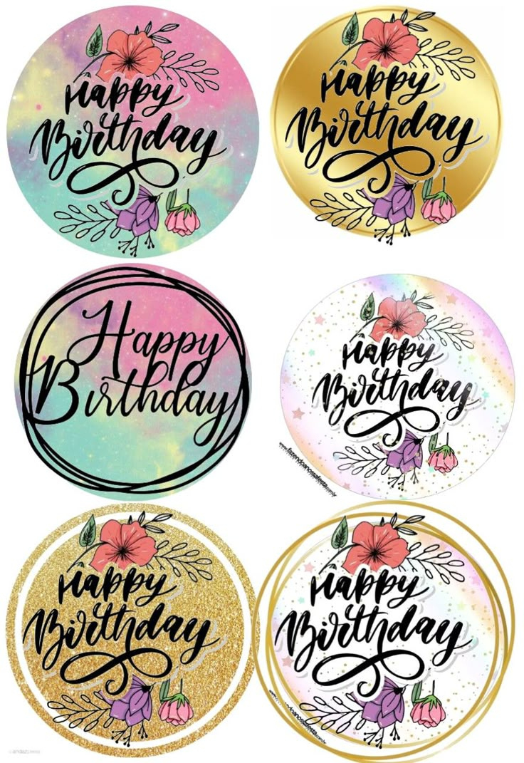 Happy Birthday Cake Topper Printable for Printable Floral Free Printable Happy Birthday Cake Topper Printable