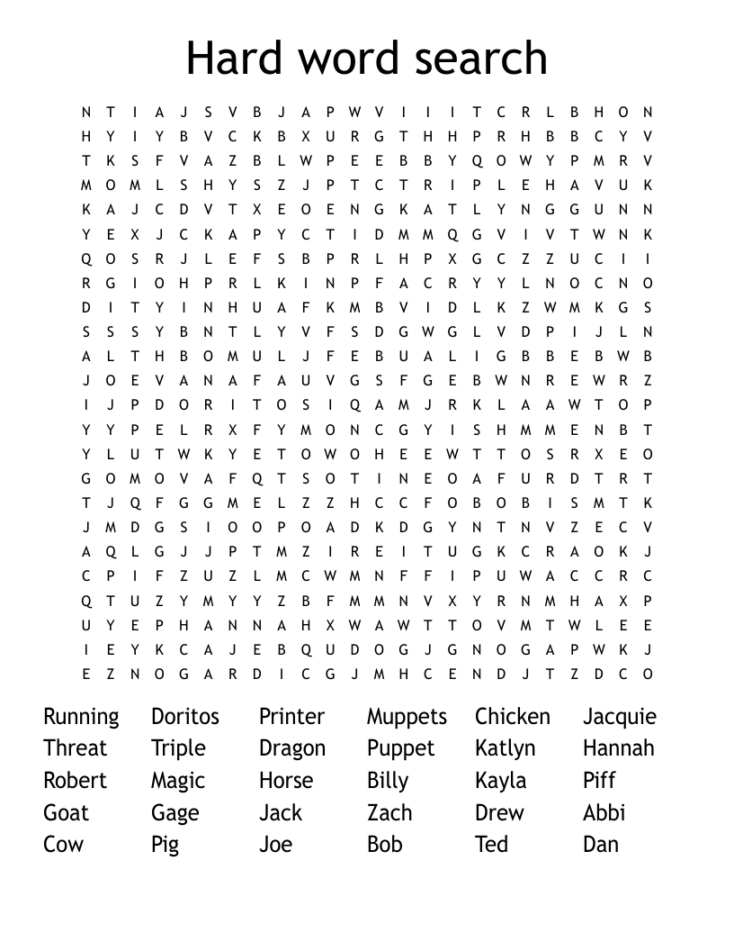 Hard Word Search - Wordmint throughout Printable Word Find Puzzles For Adults