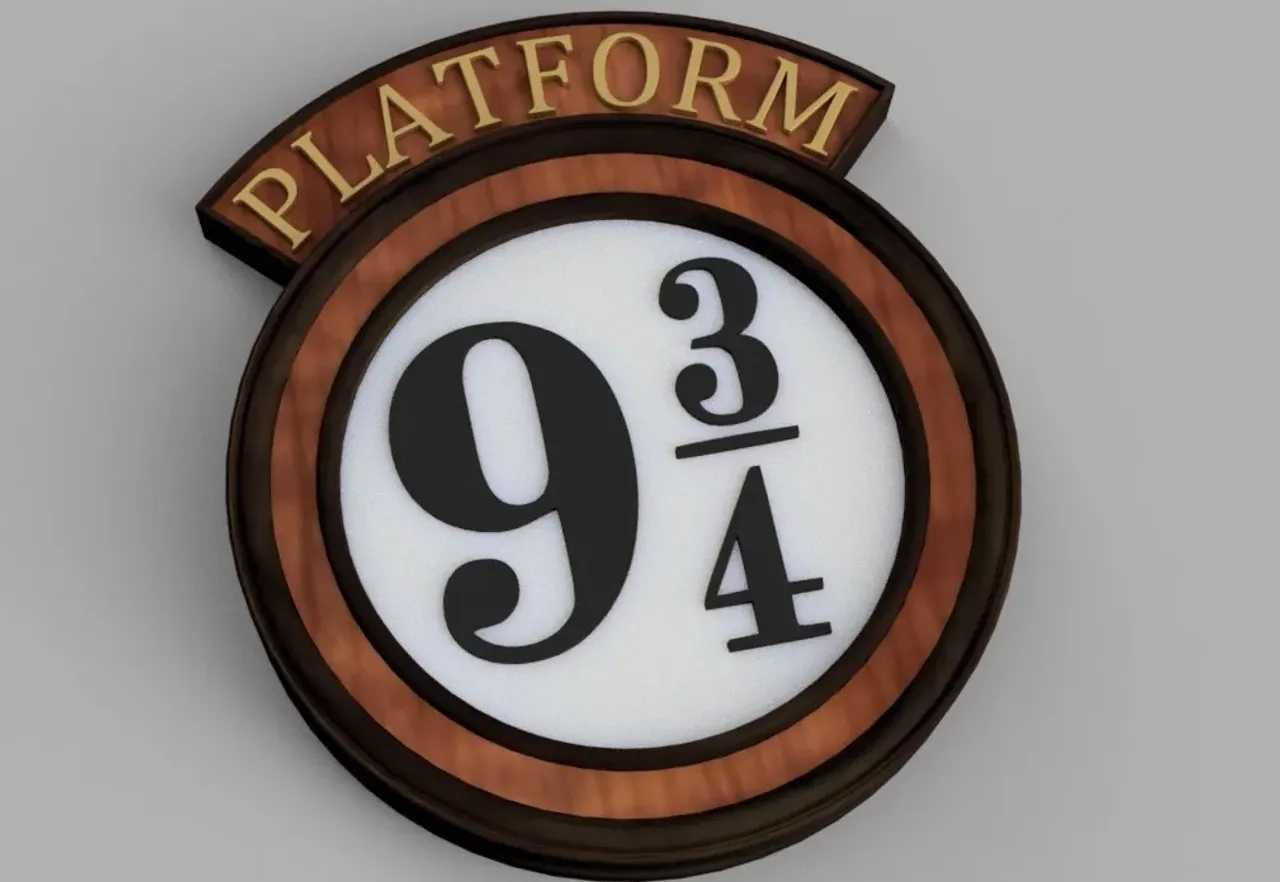 Harry Potter 9 3/4 Platform Sign Von Glezz | Kostenloses Stl in Harry Potter 9 3 4 Sign Printable