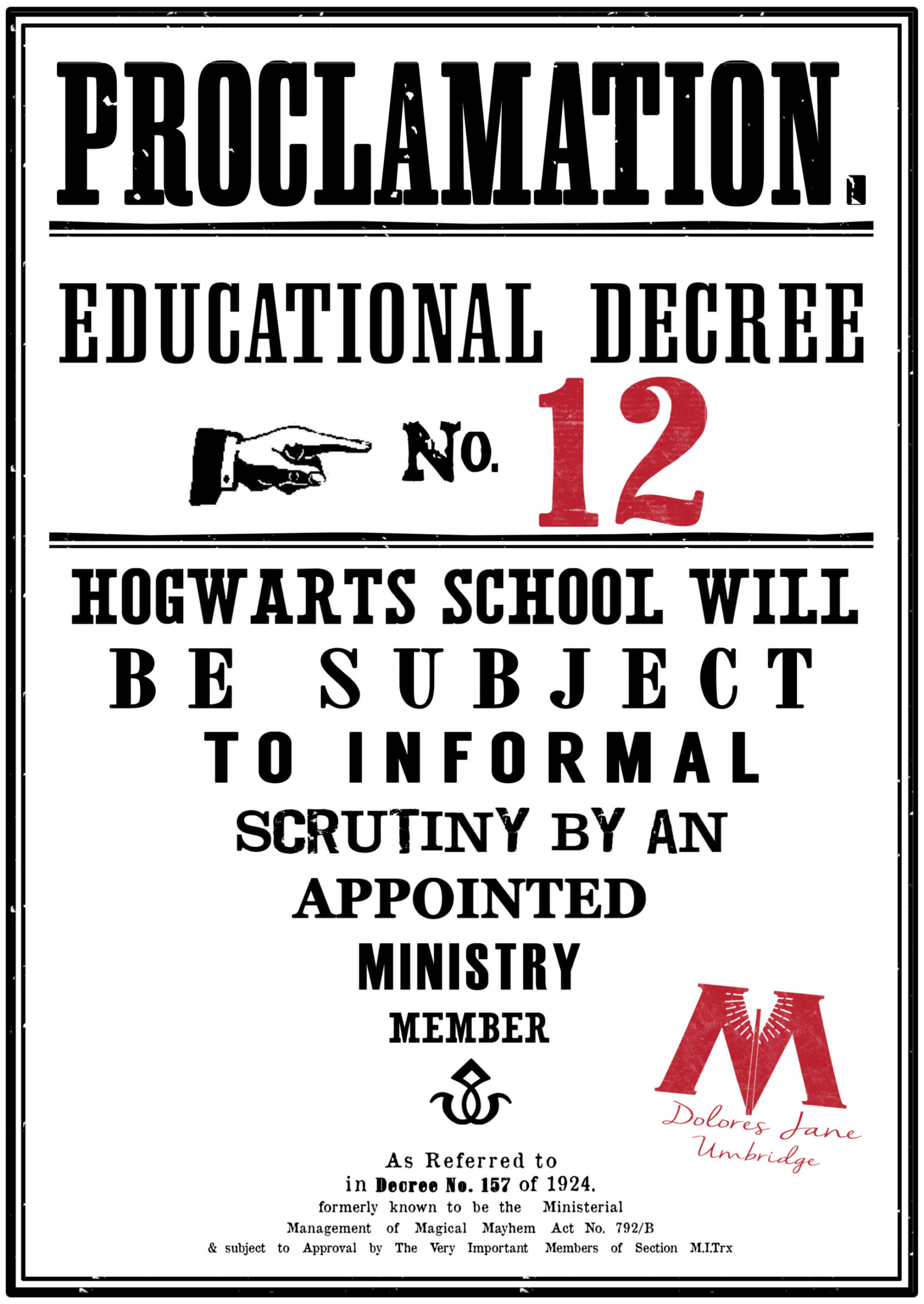 Harry Potter Educational Decrees {Free Printables} - Paper Trail with Educational Proclamations Harry Potter Printable Free