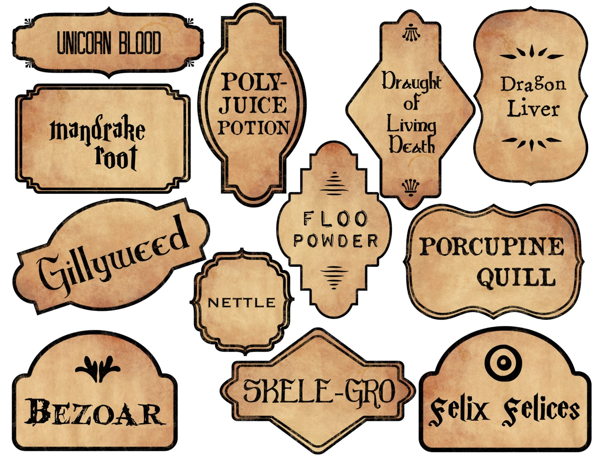 Harry Potter Potion Labels Printable - Paper Trail Design throughout Free Printable Harry Potter Potion Labels