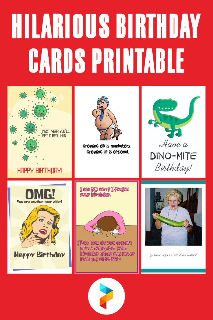 Hilarious Birthday Cards - 10 Free Pdf Printables | Printablee intended for Free Printable Funny Birthday Cards For Adults