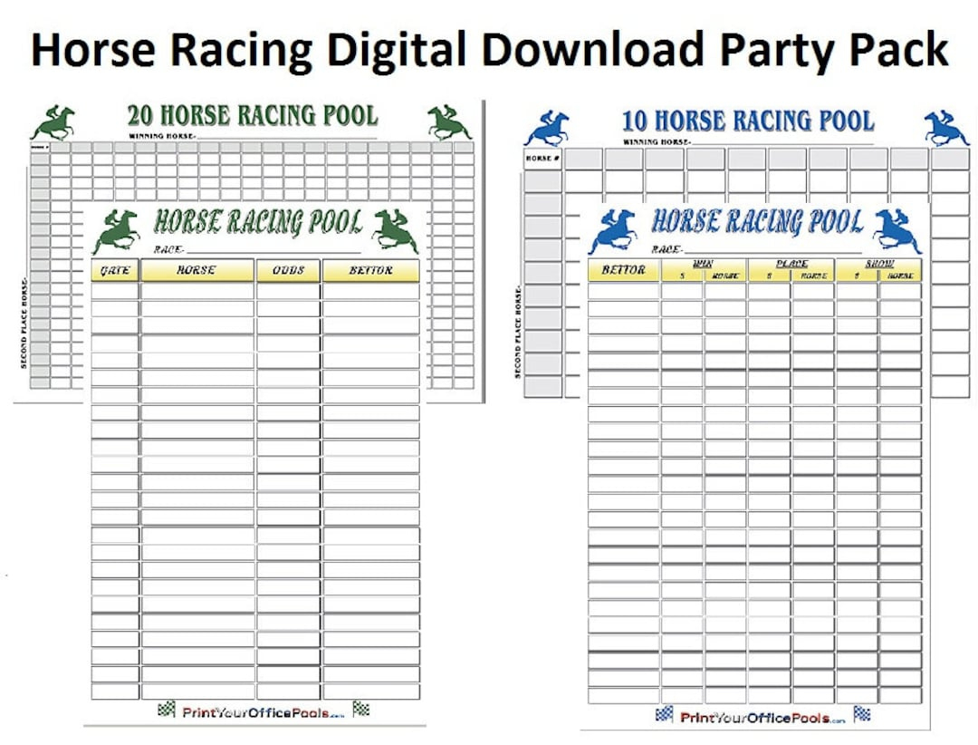 Horse Racing Party Betting Pack Printable For Kentucky Derby regarding Printable Horse Racing Program For Today