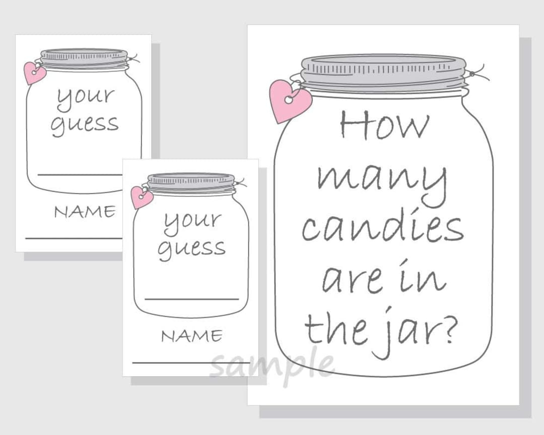 How Many Candies Are In The Jar? Printable Game - Candy - Mason with regard to Guess How Many in the Jar Printable