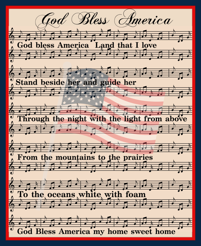 How To Honor The Usa With Patriotic Printables - My Home Of All for Printable Words to God Bless America