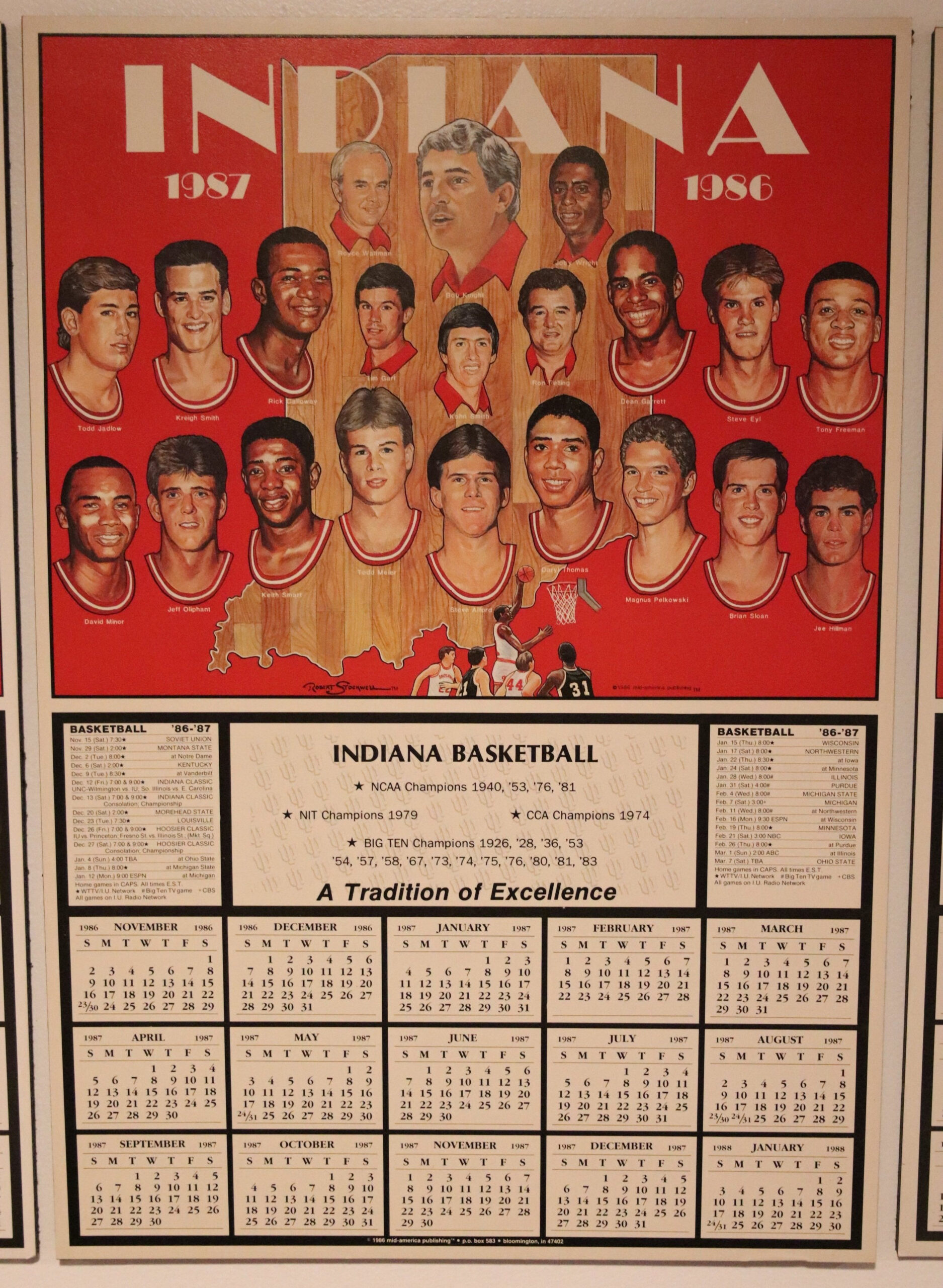 Indiana Hoosiers Basketball Annual Schedule/Calendar Posters — The with regard to Indiana University Basketball Schedule Printable